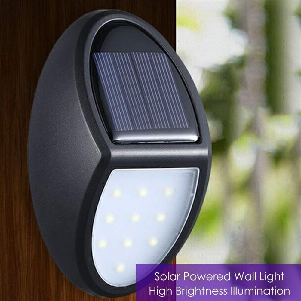 10 LED Solar Powered Wall Light - IP65 Waterproof Outdoor Lighting for Yard, Garden, Courtyard | Energy Efficient Landscape Lighting for Pathways, Patios & Backyards