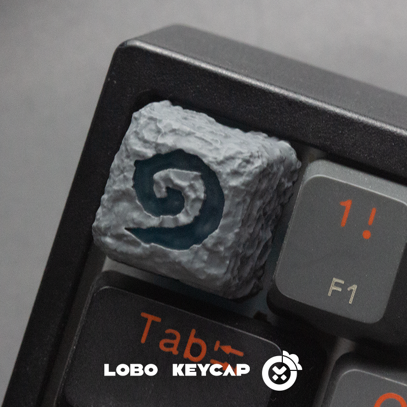 Custom Hearth Stone Logo Themed Transparent Resin Art Keycaps - Personalized Decorative Keycaps for Mechanical Keyboards (Gaming, Office, Home Decor)