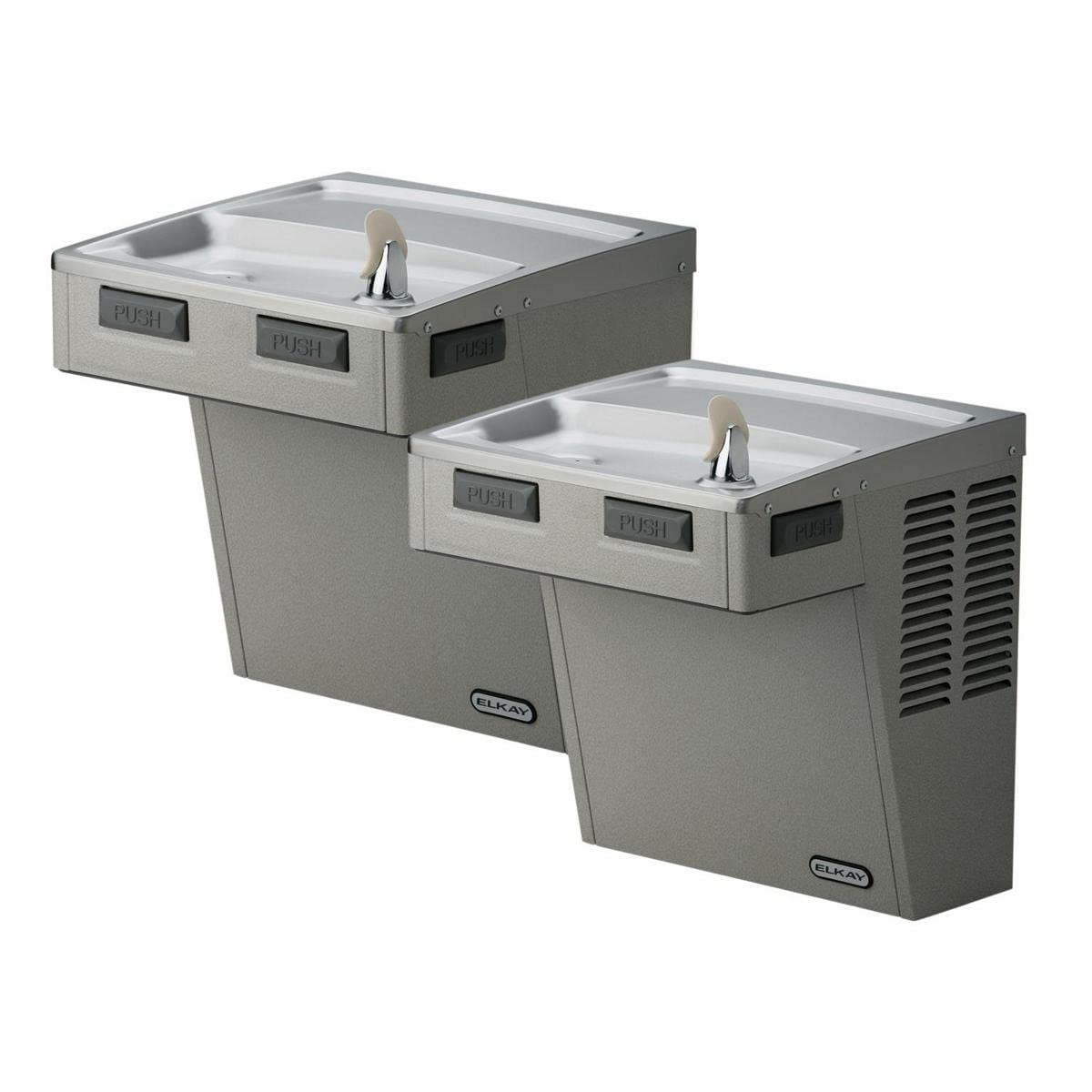 Elkay ADA Compliant Wall Mount Stainless Steel Water Cooler - Non-Filtered, Non-Refrigerated Drinking Fountain for Schools, Gyms & Public Spaces