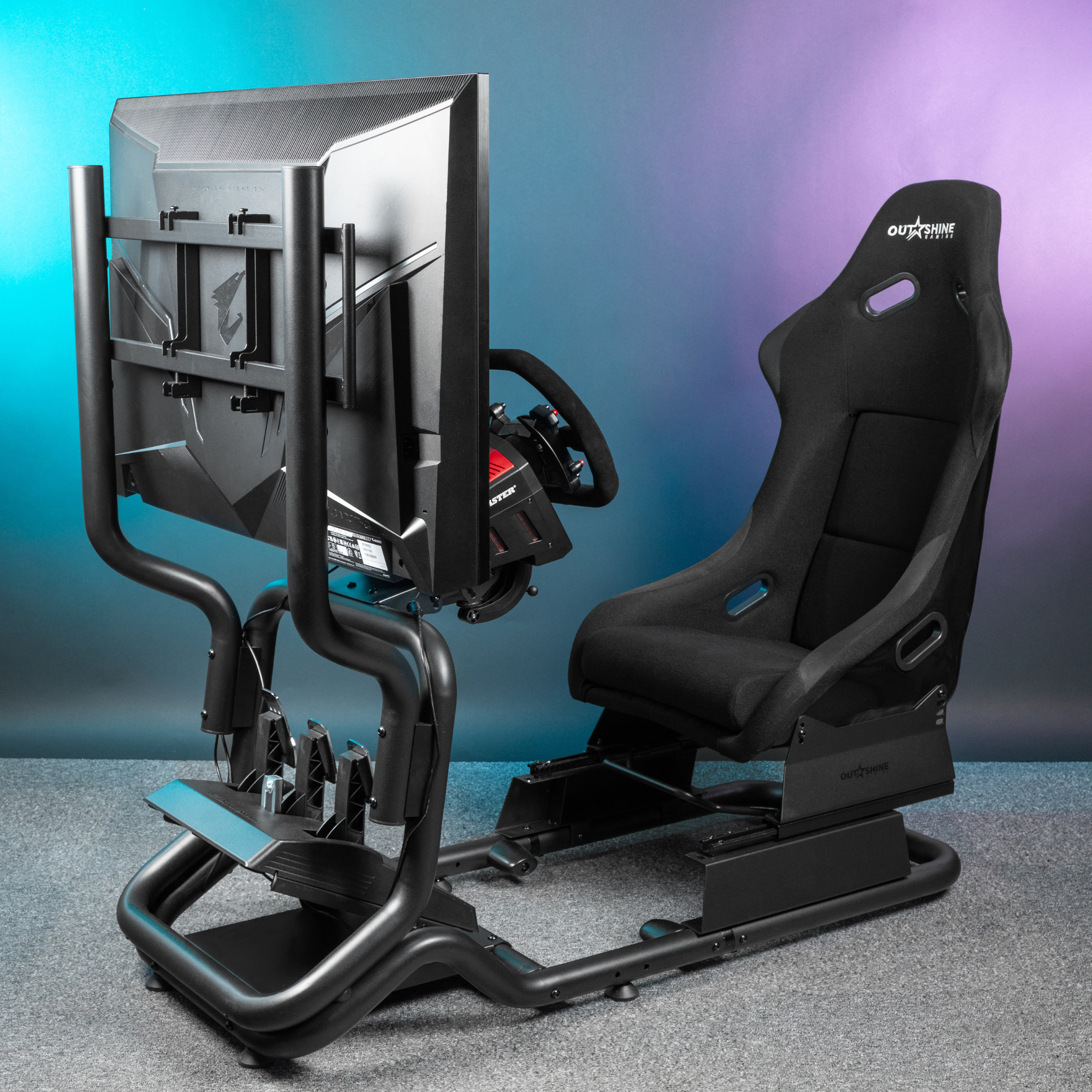 Downforce Racing Simulator - Professional Racing Wheel & Pedal Set for PC/PS4/PS5/Xbox - Perfect for Home Racing Games, Esports Training & Simulation Driving Experience