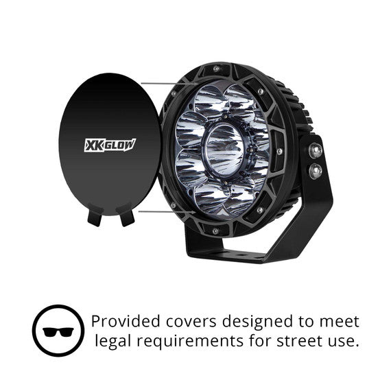 2-Piece 7-Inch 44W Combo Beam Off-Road Round LED Work Light Kit - Waterproof for Trucks, ATVs, UTVs, Boats & Heavy-Duty Vehicles