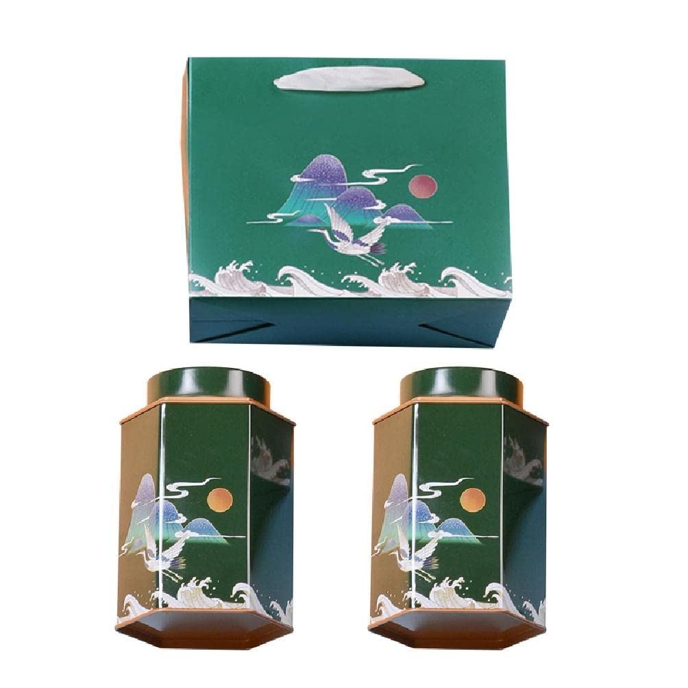 Premium Airtight Tea Storage Canisters - Chinese Style Decorative Tin Cans with Lids for Loose Leaf Tea, Coffee Beans & Cookie Storage | Perfect for Kitchen Pantry Organization & Gift Packaging