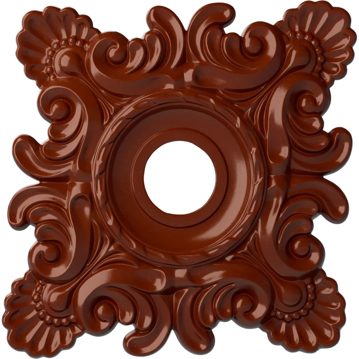 Ekena Millwork CM18CRFIF 18 Inch Round Ceiling Medallion - Hand-Painted FireBrick Finish - 18