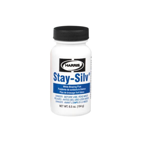 Harris Stay Silv White Brazing Flux 6.5 oz Jar with Brush Cap - High Temperature Silver Solder Flux for HVAC, Plumbing & Metal Repair