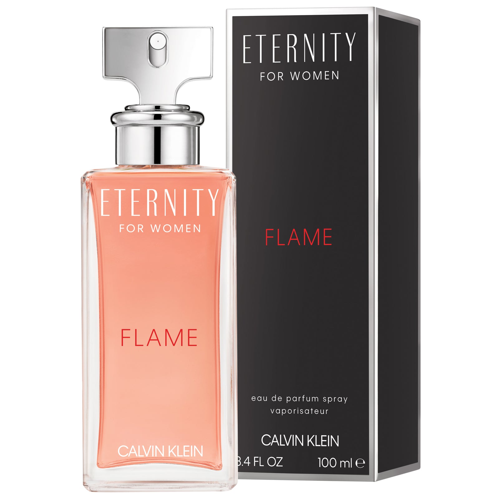 Calvin Klein CK Eternity Flame 100ML Eau de Parfum Spray for Women - Romantic Date Night & Evening Wear Fragrance