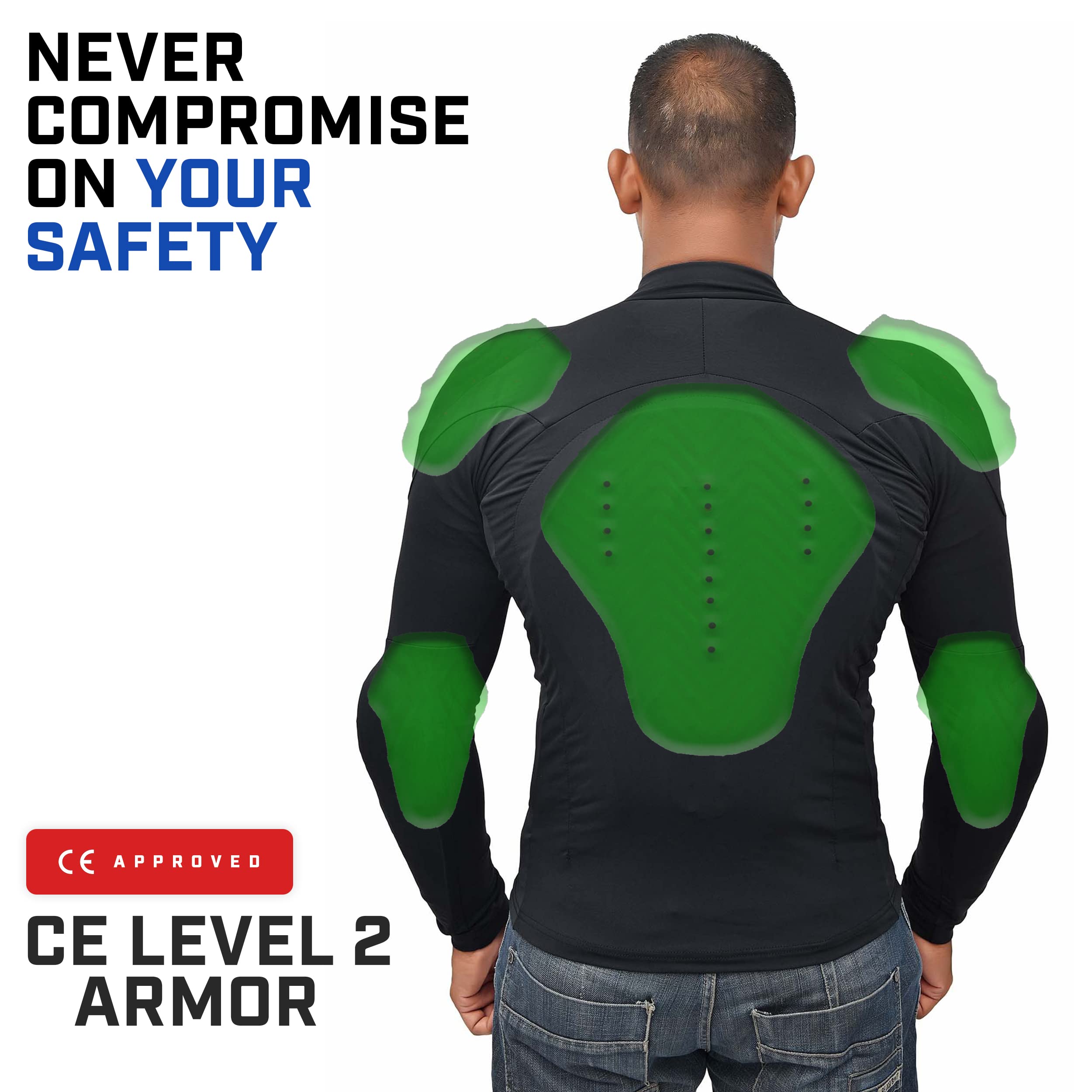 CE Certified Unisex Motorcycle Armored Shirt - Summer Riding Protection with Removable Pads for Adventure & Commuting