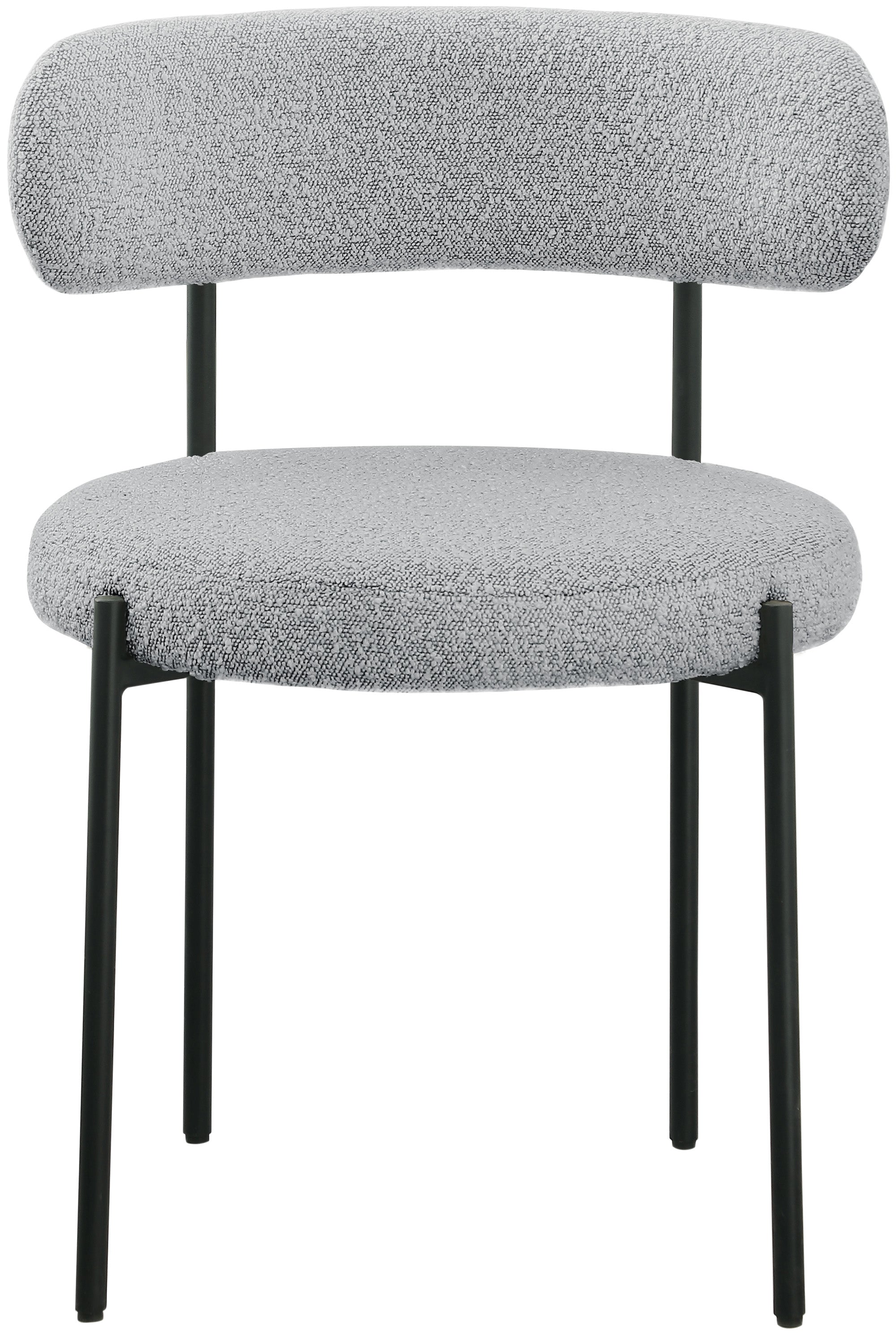 Luxury Boucle Fabric Dining Chair - Modern Upholstered Accent Chair for Dining Room, Living Room & Office - Soft & Comfortable Seat with Sturdy Metal Legs