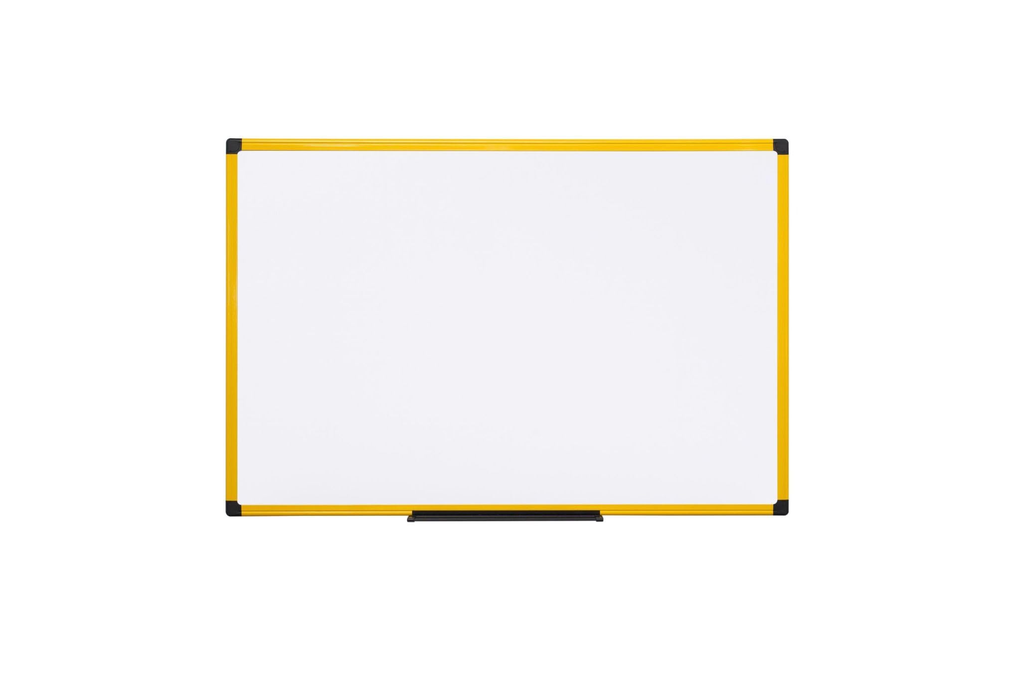Mastervision Maya Magnetic Dry Erase Board 3x4 Feet - Whiteboard with Durable Yellow Frame for Office, Classroom & Home Use - Heavy Duty Magnetic Surface for Notes & Schedules (MA0515177)