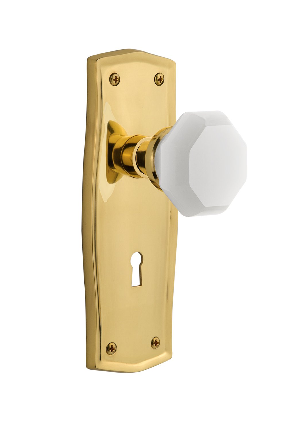 Nostalgic Warehouse 749540 Prairie Plate Waldorf White Milk Glass Cabinet Knob - 2.25
