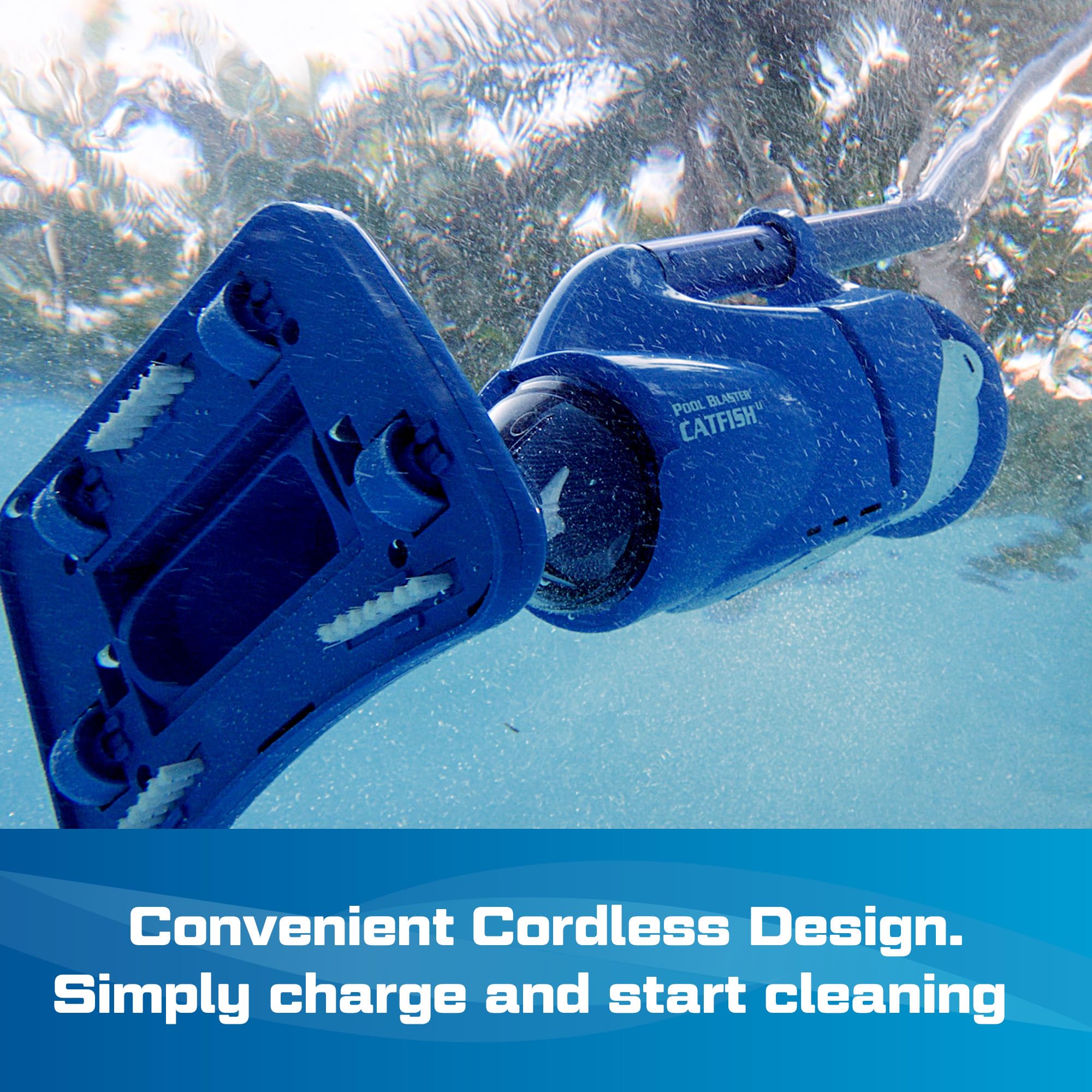 POOL BLASTER Water Tech Catfish Rechargeable Pool Cleaner - Battery-Powered Swimming Pool Vacuum for Hot Tubs, Spas, In-Ground & Above Ground Pools - Removes Dirt, Sand, Silt & Leaves - Perfect for Weekly Pool Maintenance & Seasonal Cleaning