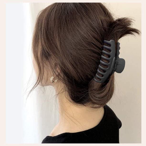 ALIBA COLLECTION Non-Slip Matte Hair Claw Clips for Women - 4.3 Inch Large Strong Hold Hair Clips for Thick & Thin Hair (6 Pack Multicolor) - Perfect for Updos, Ponytails & Everyday Hairstyles