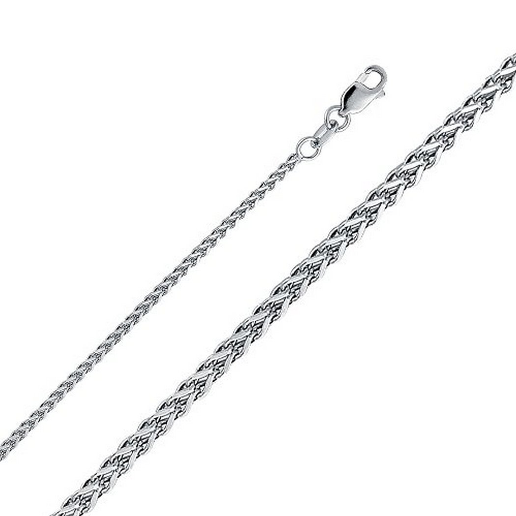 14K White Gold Franco Chain Necklace for Men & Women - 1.7mm Durable Solid Gold Necklace - Perfect for Everyday Wear, Gifts & Special Occasions