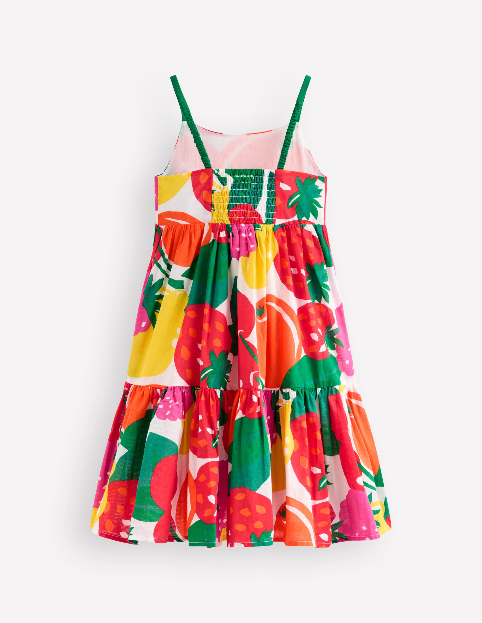 Aurelia Women's Tiered Twirly Dress with Multi Giant Fruit Print - Perfect for Summer Parties, Weddings & Beach Vacations