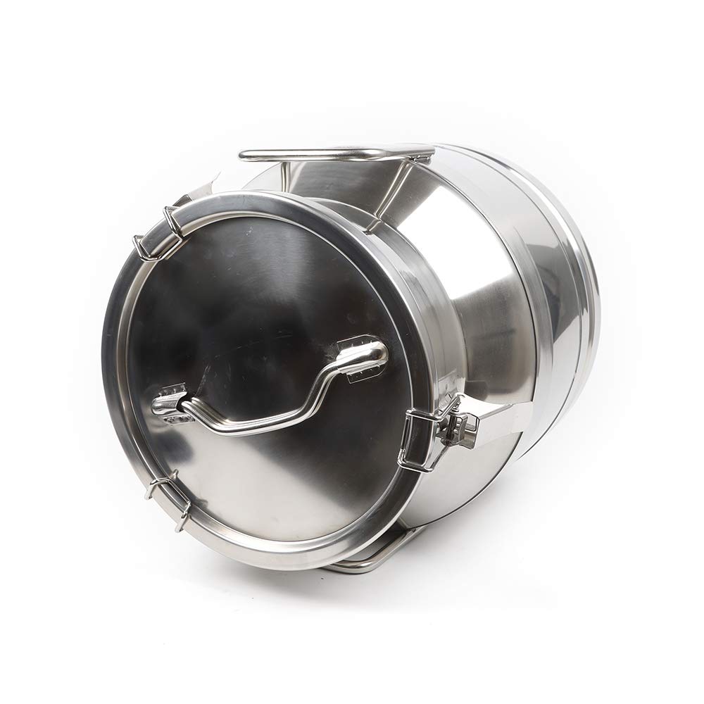 20L (5.25 Gallon) Stainless Steel Milk Can - Food Grade Wine Pail, Fermentation Bucket & Storage Jug for Dairy, Brewing & Home Use