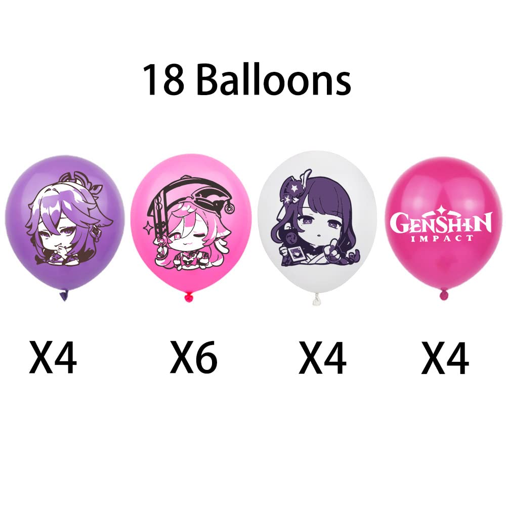 Anime Birthday Party Decorations Set - Pink Themed Banner, Cake Topper, Cupcake Toppers & Balloons for Anime Fans | Perfect for Birthday Celebrations, Themed Parties & Cosplay Events