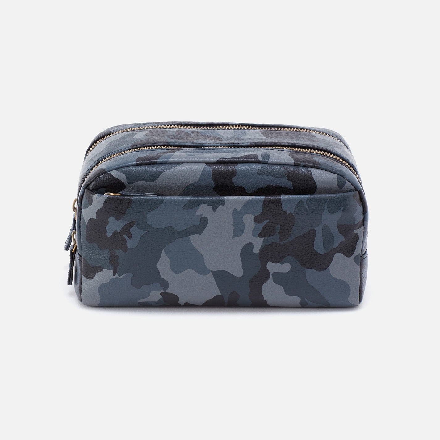 Premium Men's Travel Kit - Silk Napa Leather Toiletry Bag with Blue Camo Design | Perfect for Business Trips, Vacations & Gym Essentials Organization