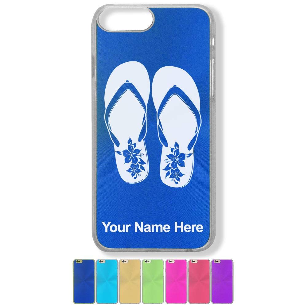 Hawaiian Beach Sandals iPhone 7 Plus & 8 Plus Case with Custom Engraving - Perfect for Summer Vacations, Beach Trips & Tropical Getaways