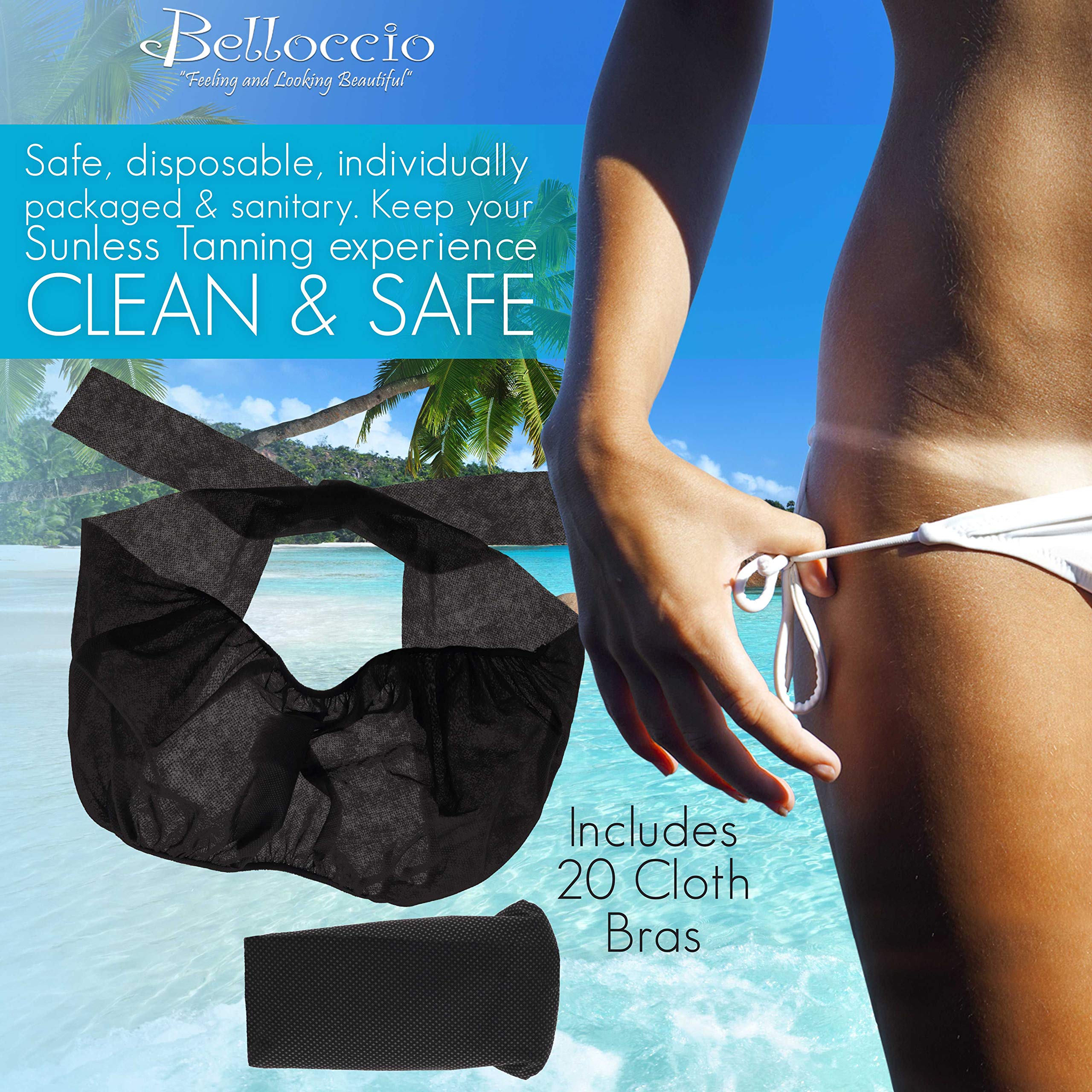 Belloccio 20-Pack Disposable Bras for Women - Black | Comfortable & Breathable | Perfect for Travel, Gym, and Post-Surgery Use