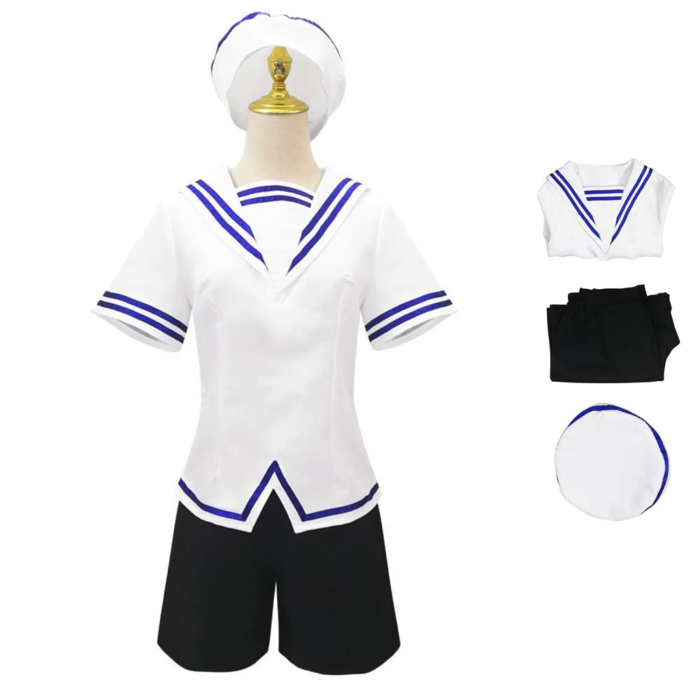 Fruits Basket Tohru Cosplay Costume Set - Anime Blue Pleated Skirt School Uniform with Socks | Perfect for Halloween, Anime Conventions & Cosplay Events