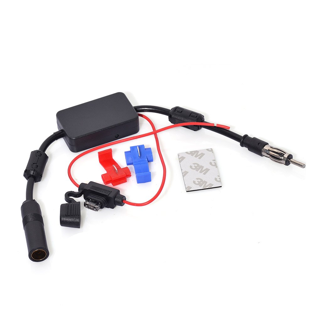 Bingfu Universal 12V Car FM Radio Antenna Signal Booster Amplifier with DIN Plug - Enhanced Reception for Vehicle, Truck, SUV Audio Systems - Perfect for Road Trips & Daily Commuting