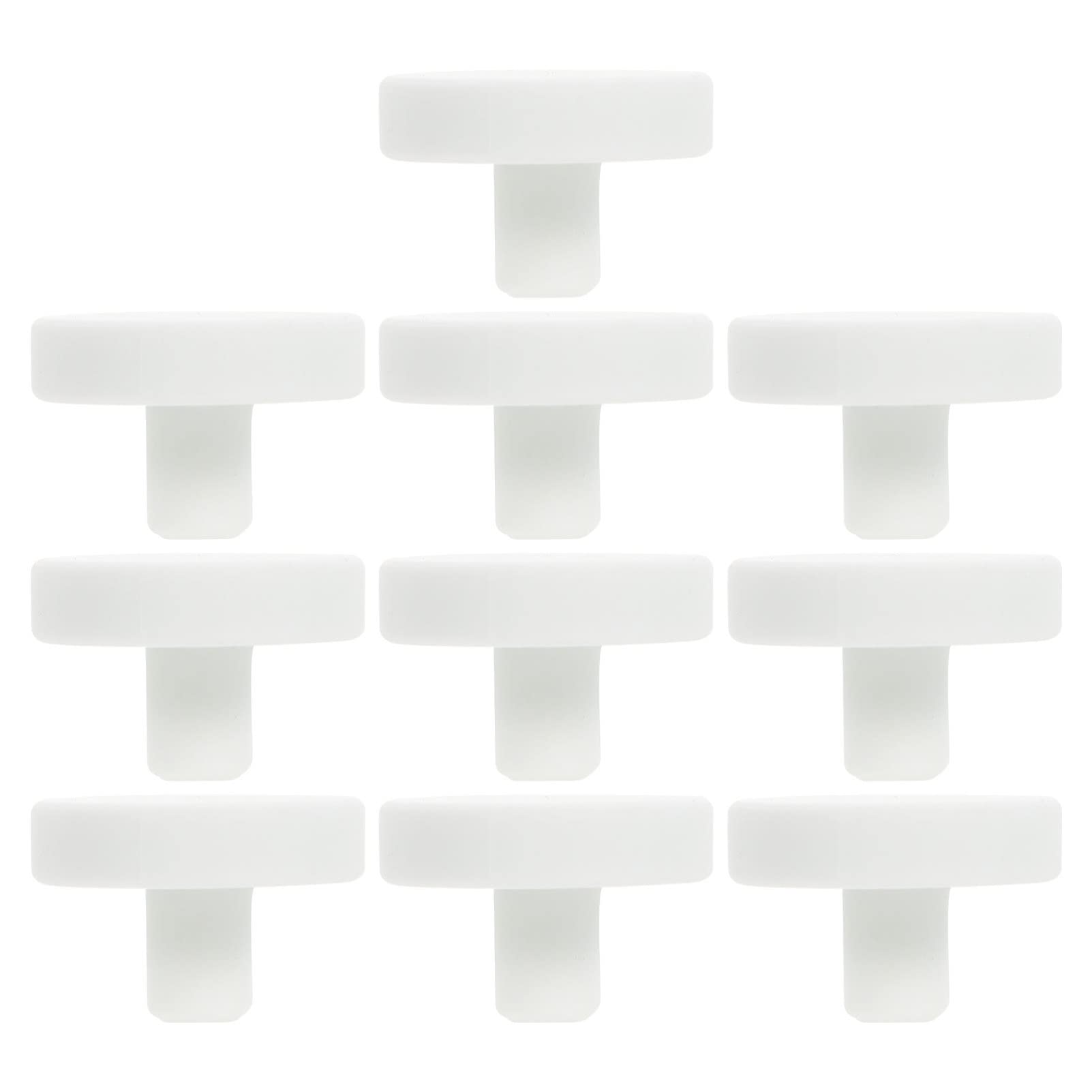 VILLCASE 10Pcs Ceramic Coral Frag Plugs - T-Shaped Coral Frag Stand & Disks for Saltwater Aquarium - Reef Tank Propagation Tools - Marine Fish Tank Accessories for Coral Farming and Frag Trading