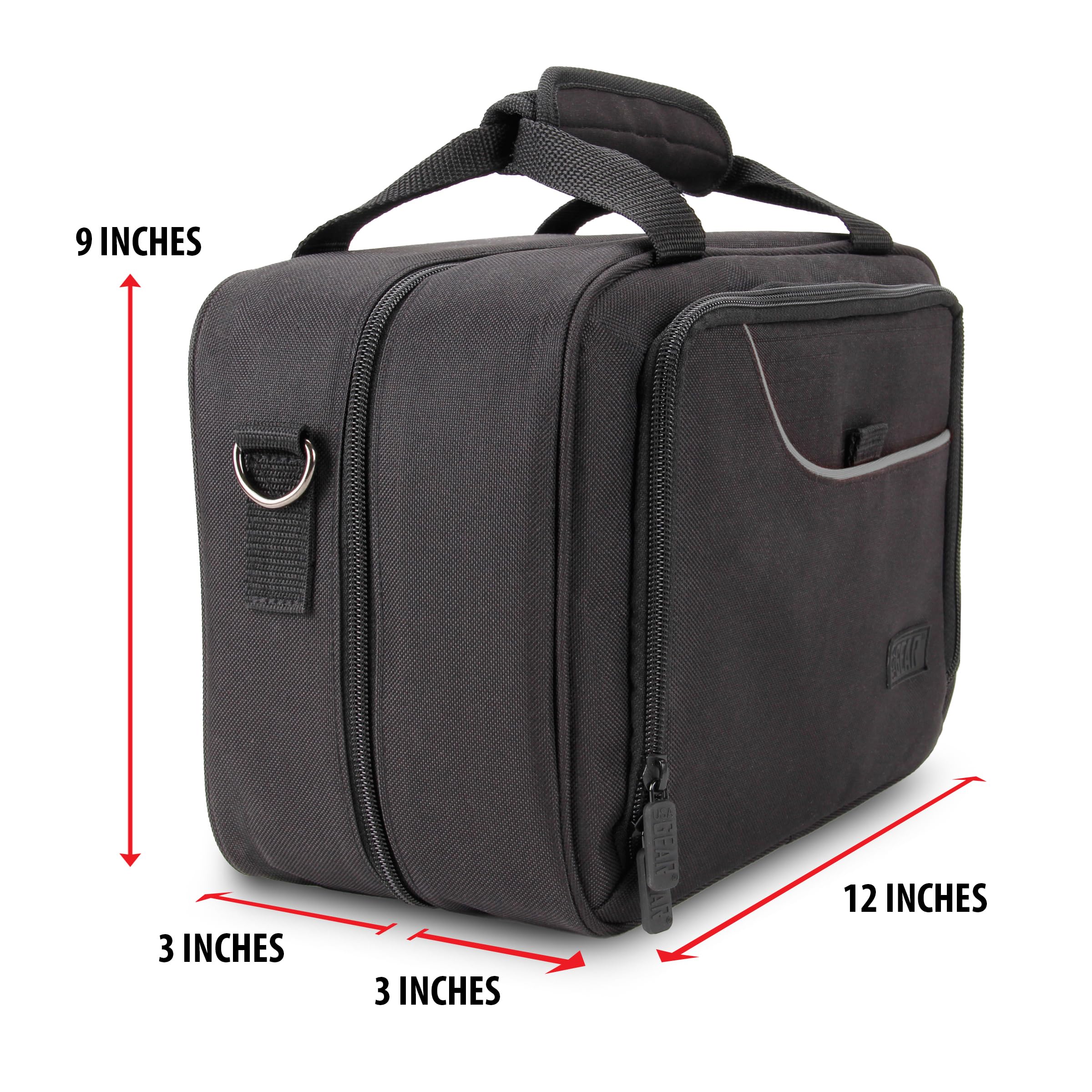 USA Gear Professional DJ Mixer Case - Durable Mixer Bag with Custom Storage for Cables, Mics & Adapters | Perfect for DJ Gigs, Studio Sessions & Live Performances