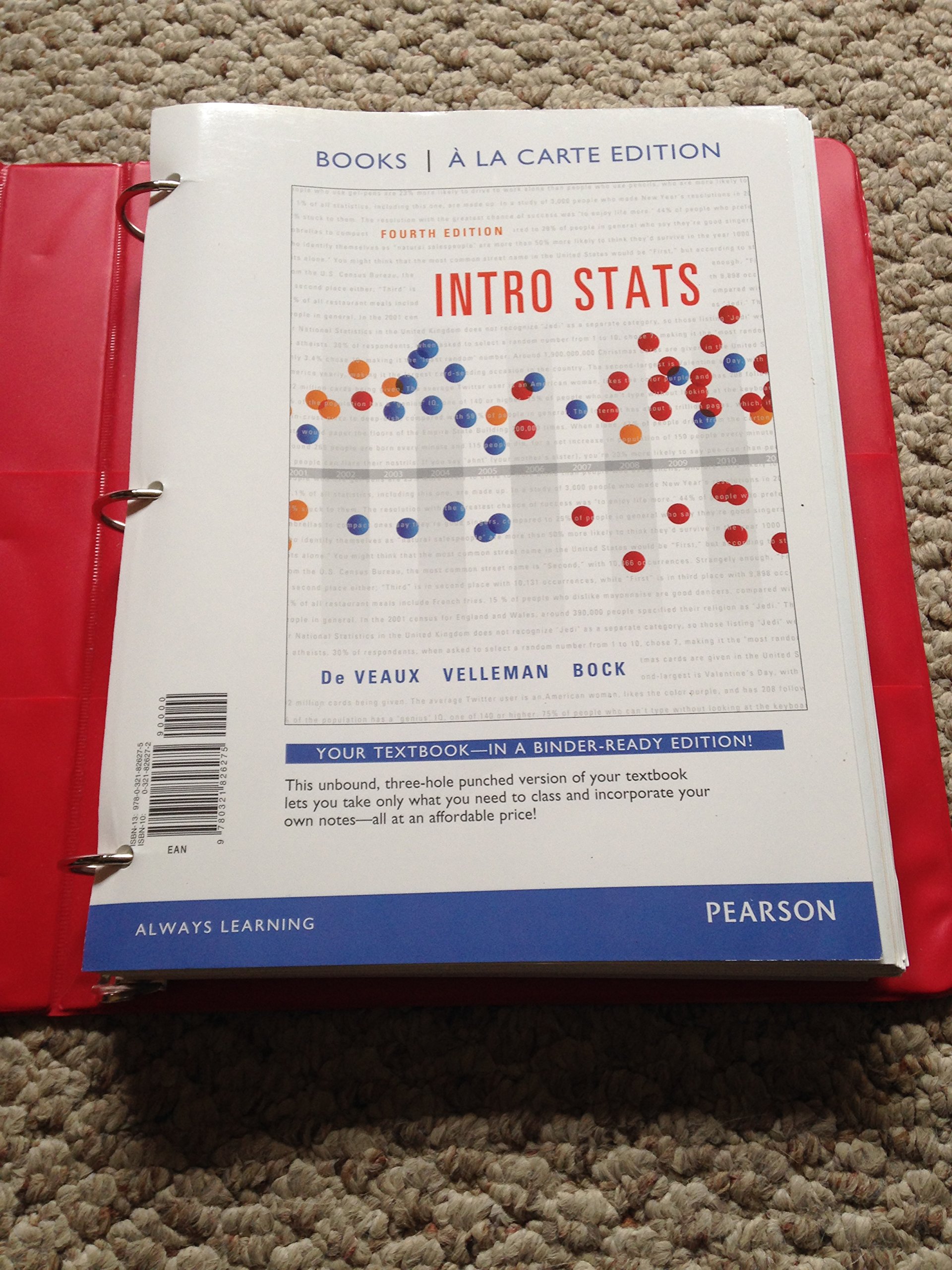 Intro Stats, Books a la Carte Edition - Statistics Textbook for College Students | Perfect for Self-Study & Classroom Learning