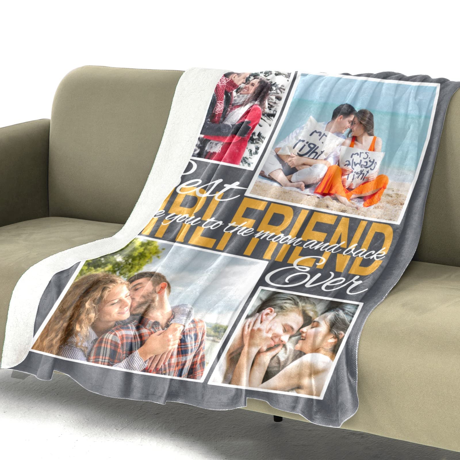 Custom Photo Blanket - Personalized Picture Blanket with Your Design for Mother, Father, Kids, Sister, Friends & Couples - 30x40 Inch Sherpa Fleece Throw - Perfect for Birthday Gifts, Anniversary Presents & Cozy Home Decor
