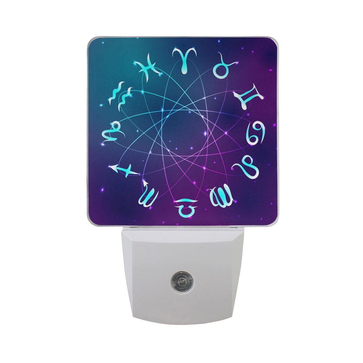 Zodiac Constellation Night Light Set of 2 - Taurus, Gemini, Leo, Aquarius, Pisces LED Auto Sensor Dusk to Dawn Plug-in Indoor Lighting for Adults | Perfect for Bedroom, Nursery, Home Decor & Gift Giving