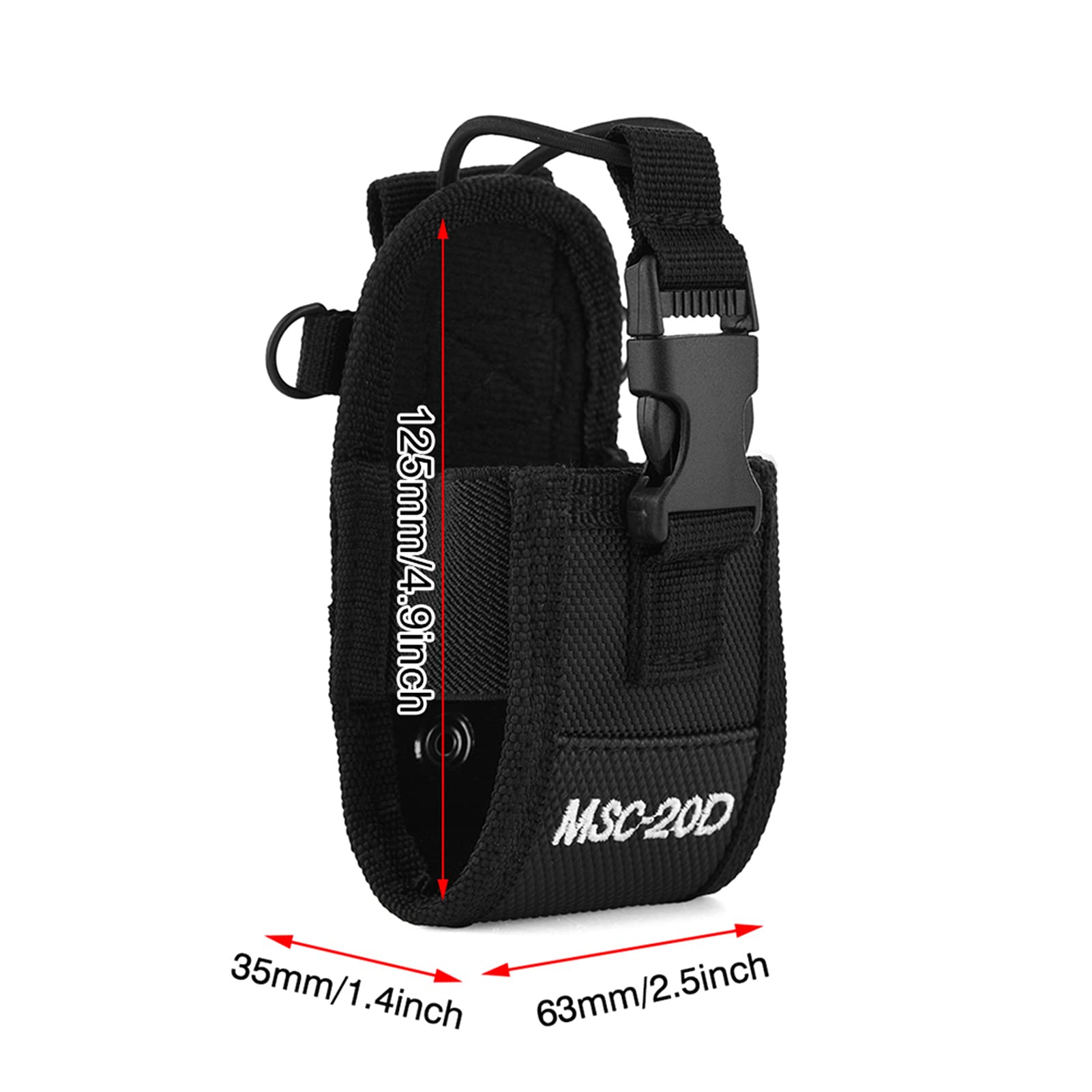 MSC-20D Two Way Radio Holder Holster - Durable Nylon Belt Clip Case with Adjustable Shoulder Strap for Walkie Talkie - Perfect for Construction, Security, and Outdoor Activities
