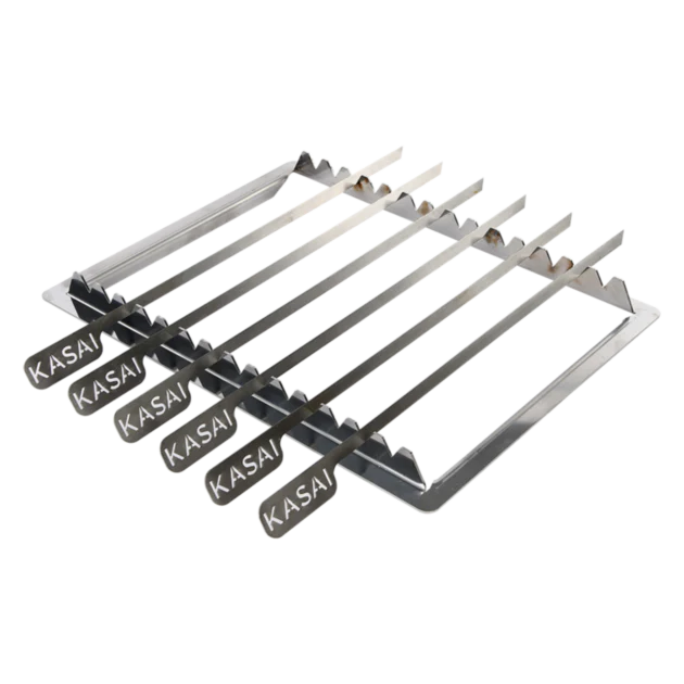 Premium Kasai Konro Skewer Rack for Medium Wide Grills - Perfect for BBQ, Camping & Outdoor Cooking - Durable Stainless Steel Grill Accessory for Yakitori, Kebabs & More