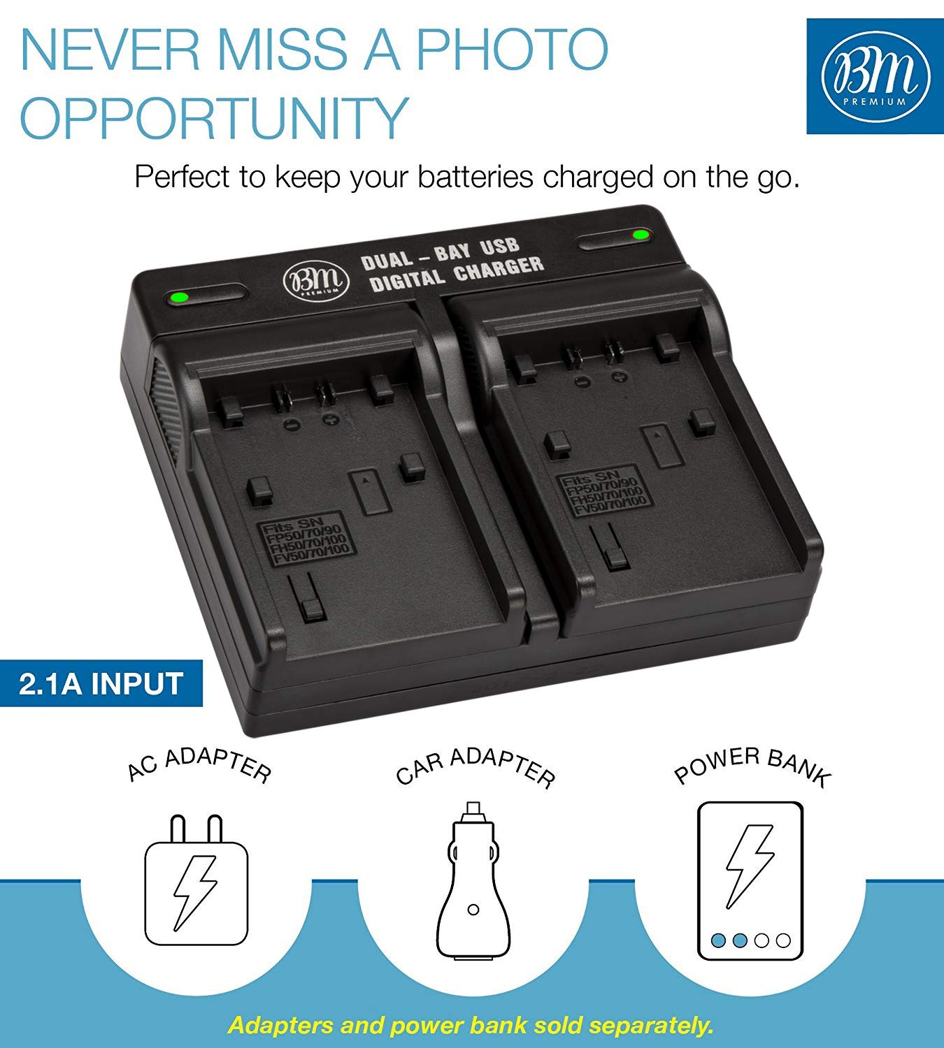 BM Premium 2 NP-FV50 Replacement Batteries & Dual USB Charger for Sony Camcorders - Compatible with FDR-AX53, HDR-CX675/B, CX455/B, CX580V, CX760V, PJ380, PJ430V, PJ540, PJ650V, PV710V, PJ670, PV790V, PJ810, FDR-AX33, FDR-AX100 - Perfect for Travel Vlogging, Wedding Filming & Outdoor Shooting