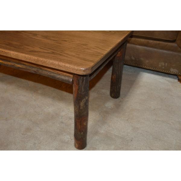 Solid Hickory Wood Coffee Table - Rustic Farmhouse Style Living Room Furniture for Home Decor & Relaxation