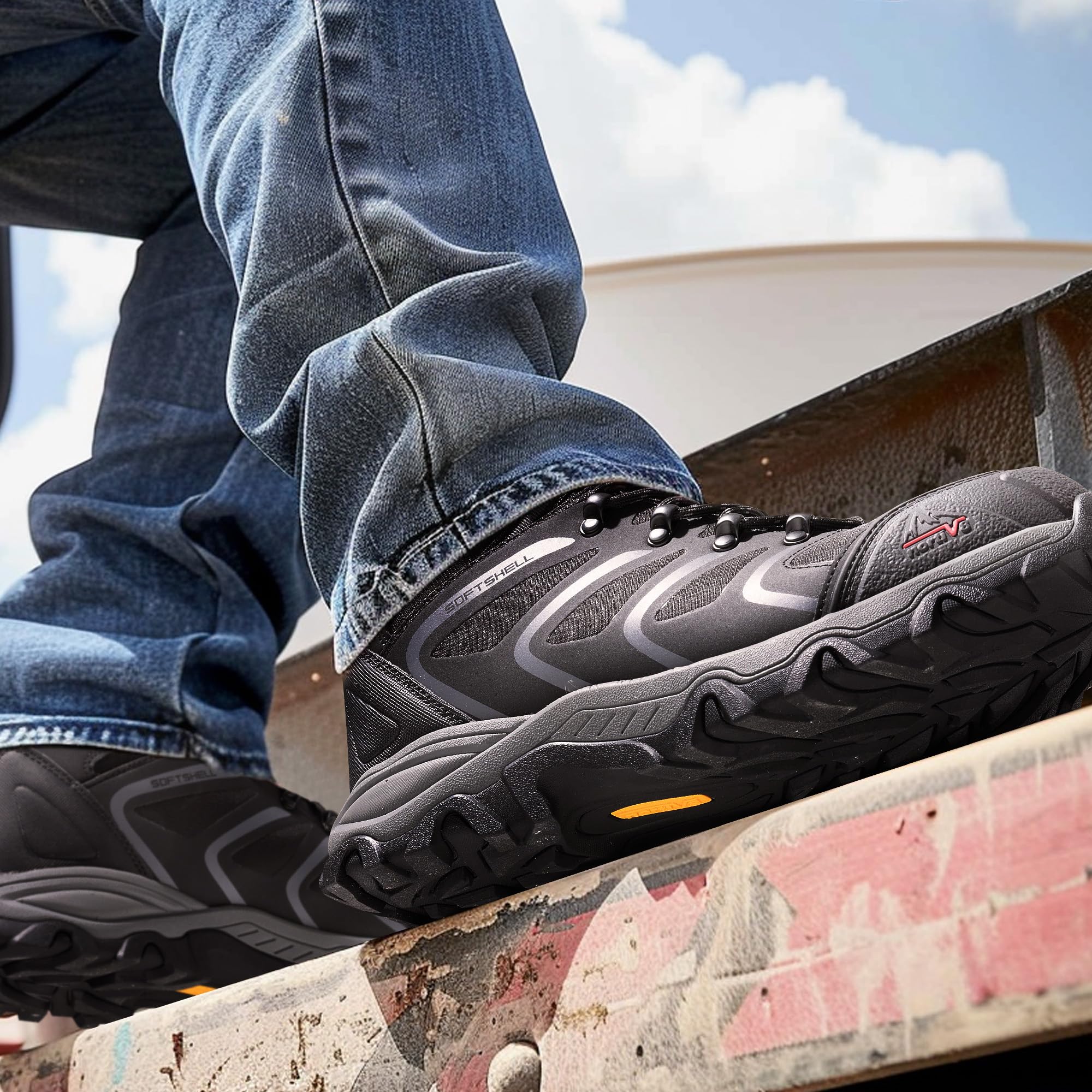 NORTIV 8 Men's Steel Toe Waterproof Work Boots - Safety Construction Boots for Outdoor, Industrial & Heavy Duty Work - OSHA Compliant Work Shoes for Builders, Electricians & Contractors