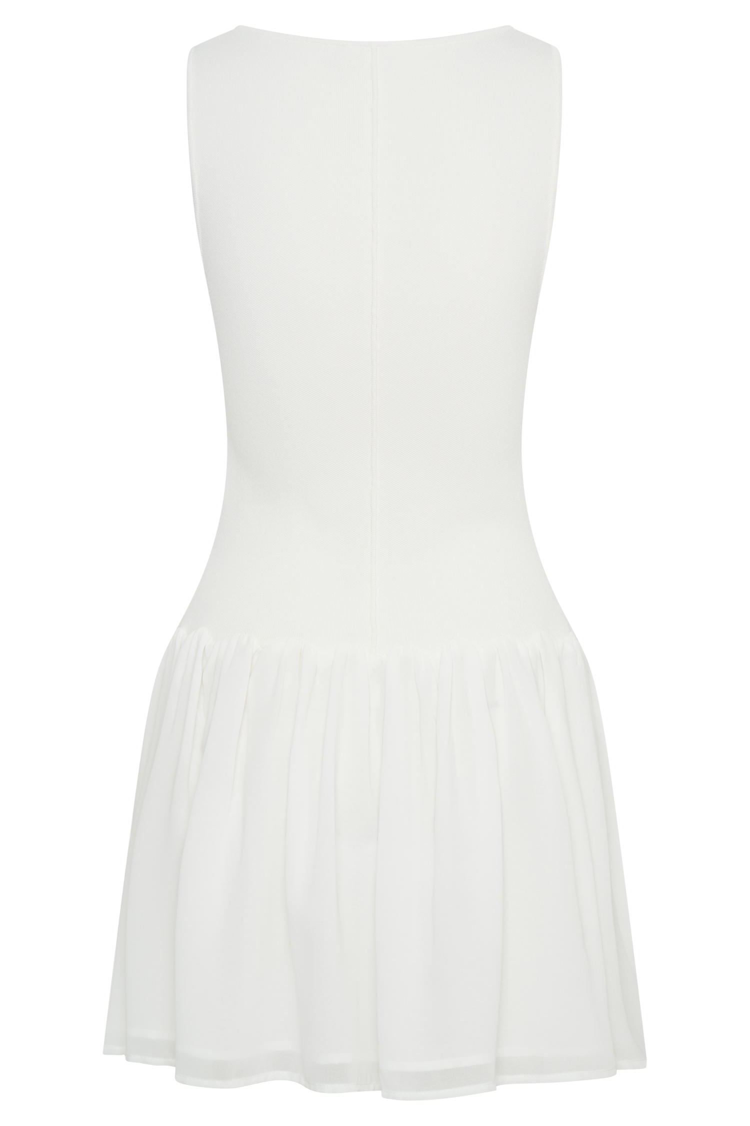 Ashleigh Knit and Chiffon Mini Dress - Ivory - Elegant Party & Cocktail Dress for Women