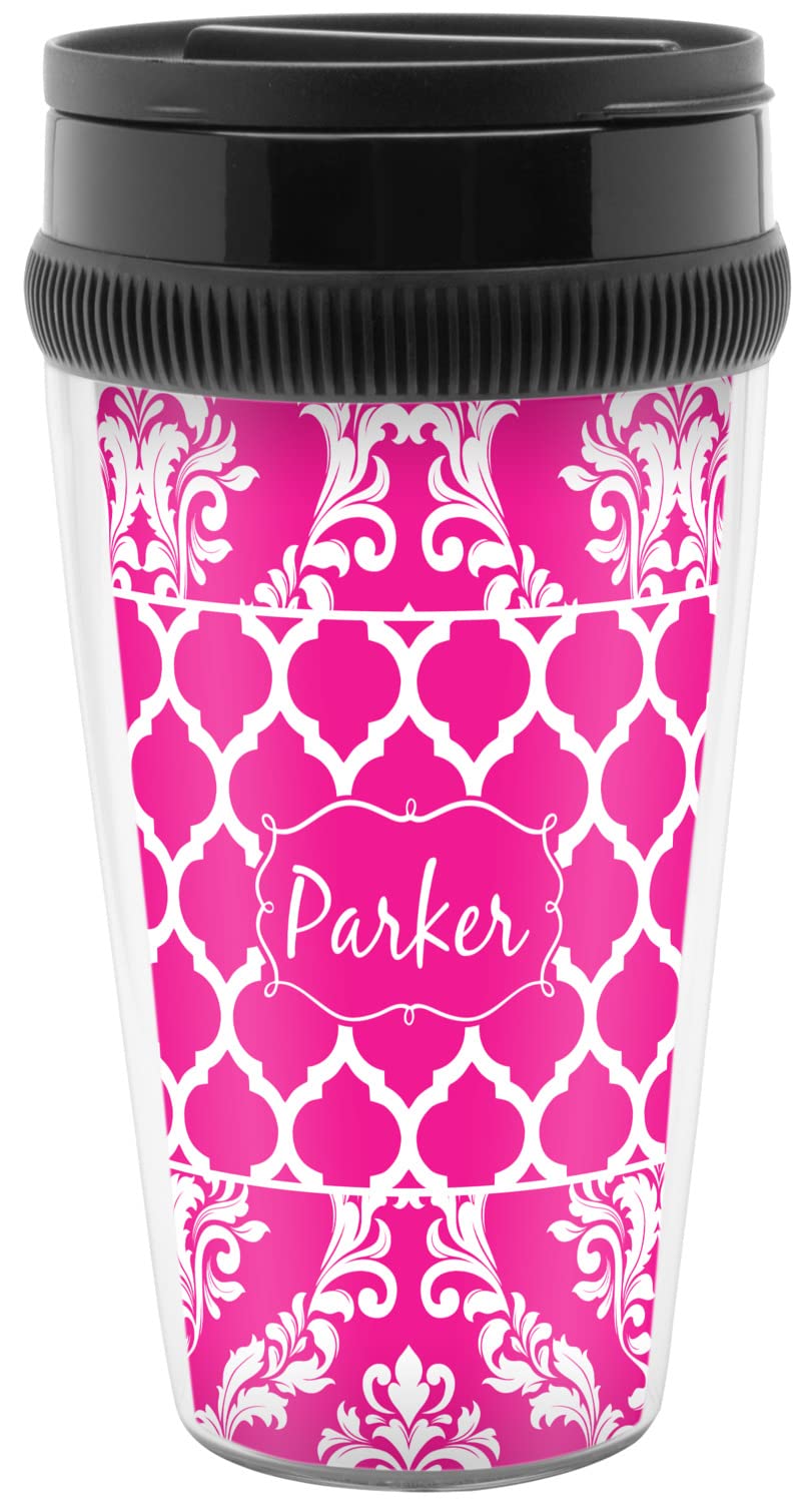 Personalized Moroccan & Damask Acrylic Travel Mug - Leak-Proof Insulated Coffee Cup for Hot & Cold Drinks - Perfect for Office, Commute, Camping & Gifts