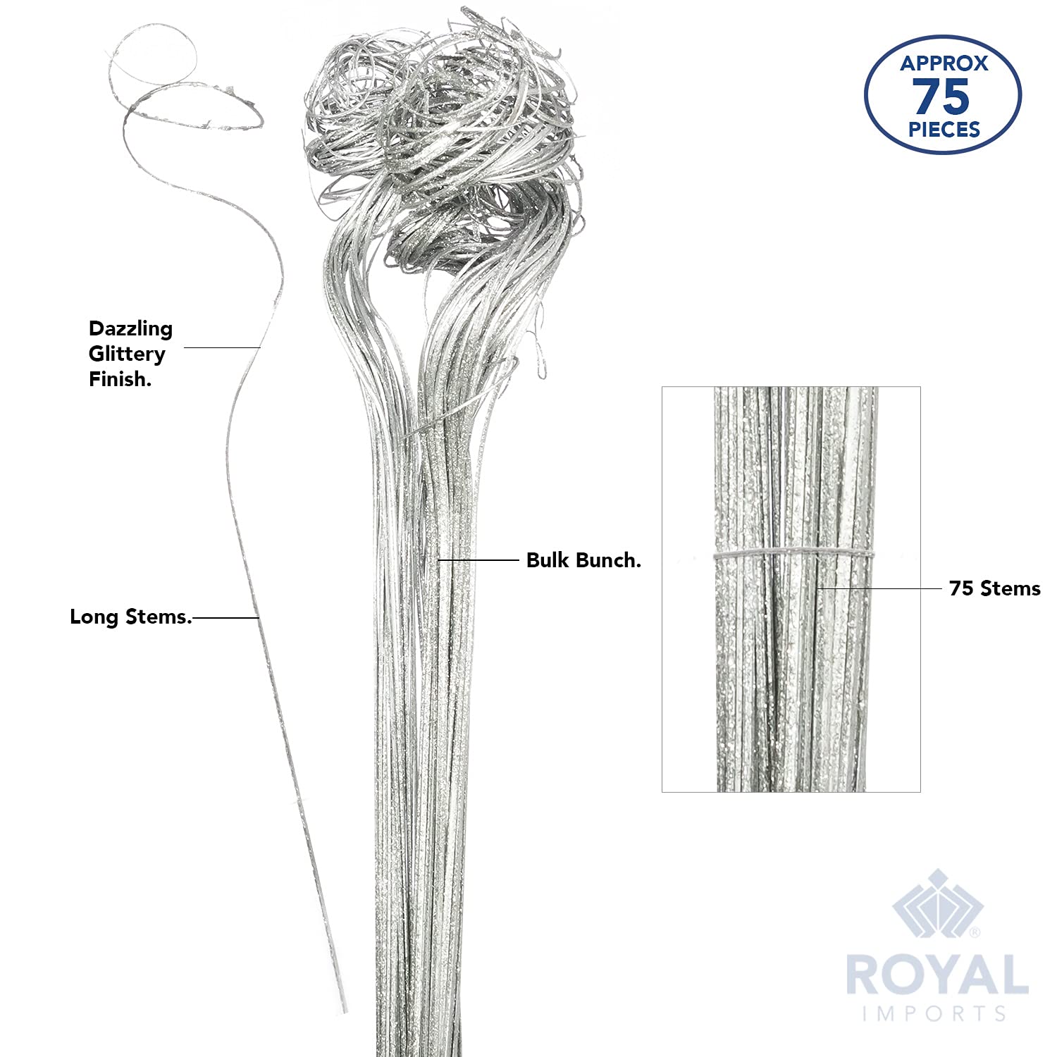 Royal Imports Sparkle Glitter Curly Ting Ting Branches Vase Filler - 26