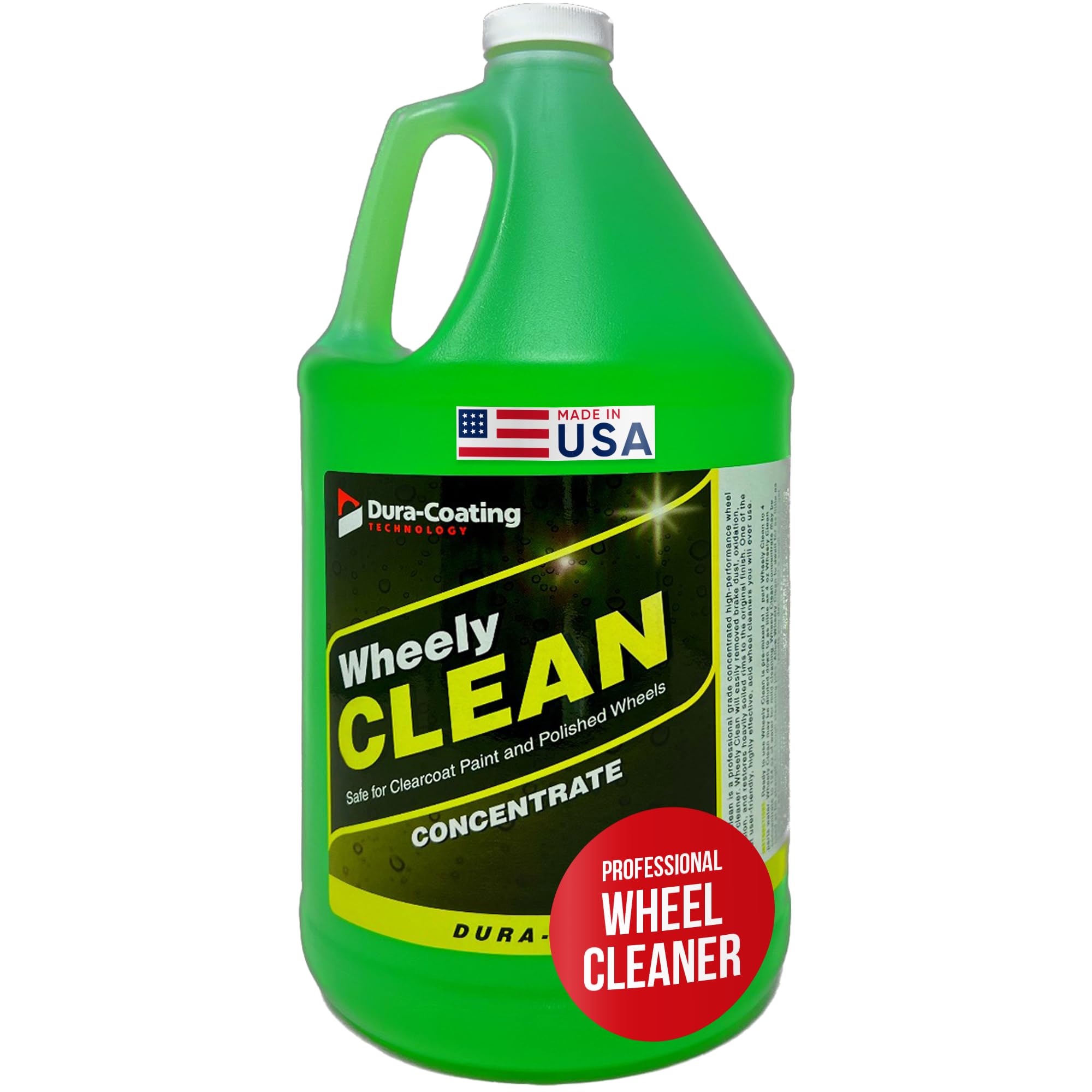 DURA-COATING TECHNOLOGY Wheely Clean Concentrate - Professional Chrome, Clear-Coated & Aluminum Wheel Cleaner - Tire Shine & Rim Cleaner Spray for Car Detailing - 1 Gallon - Perfect for Auto Shops, Car Enthusiasts & DIY Cleaning