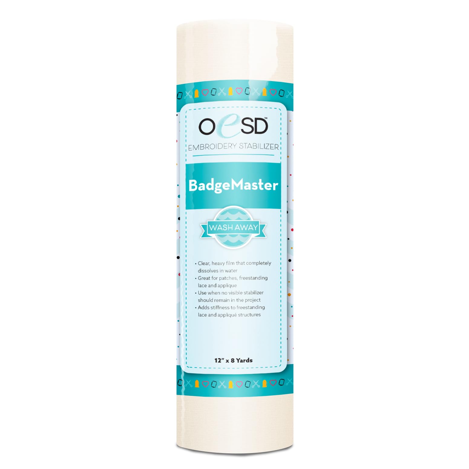Badgemaster Wash Away Water Soluble Embroidery Stabilizer 12