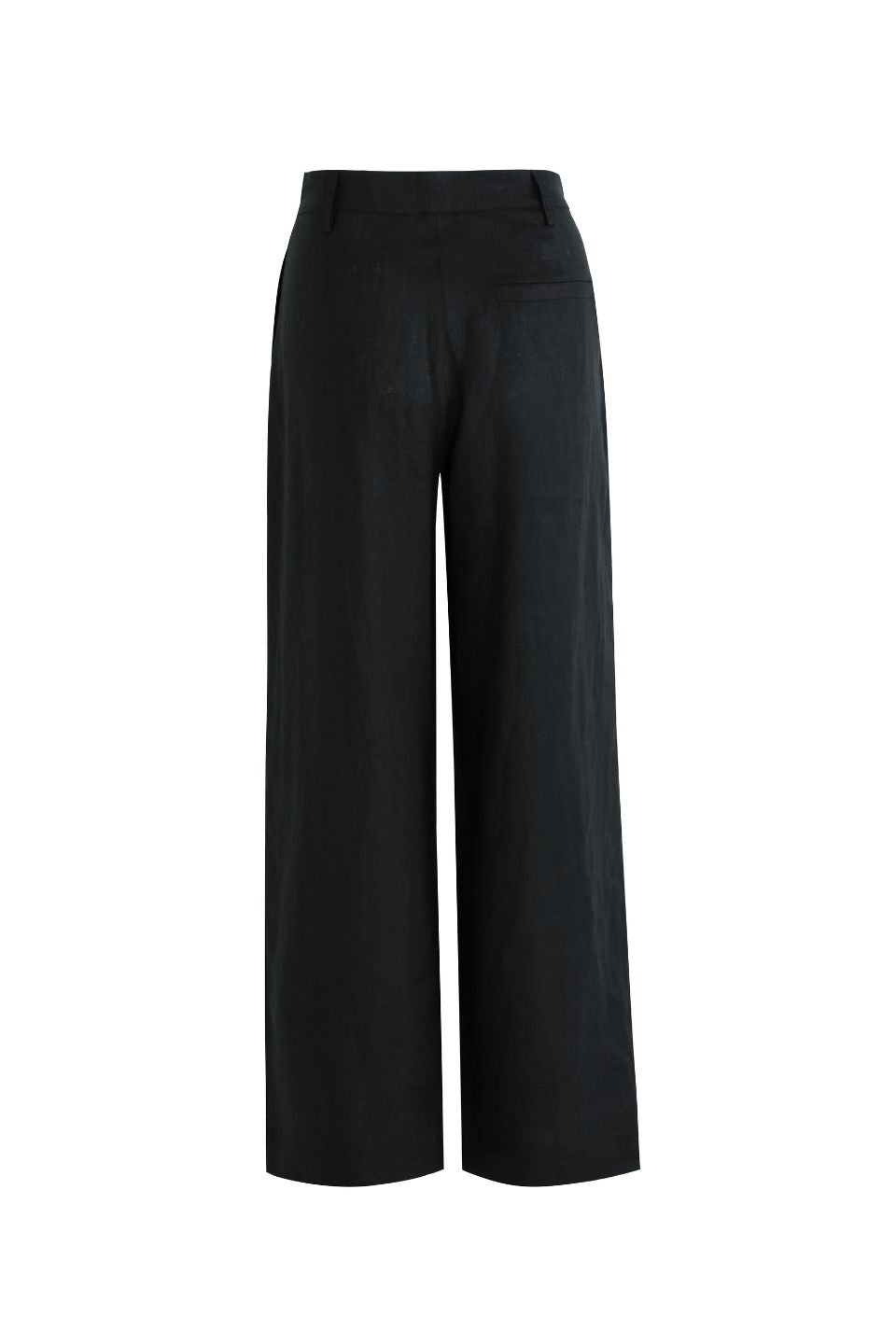 Stylish Island Black Linen Pleat Front Wide Leg Pants for Women - Comfortable Summer Casual Trousers for Beach, Office & Vacation Wear