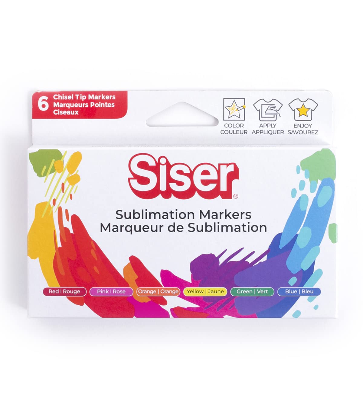 Siser Sublimation Markers - Premium Iron-on Heat Transfer Markers for DIY T-Shirts, Hoodies & Custom Apparel (Primary Colors Pack) - Perfect for Crafting, Personalized Gifts & Small Business Projects