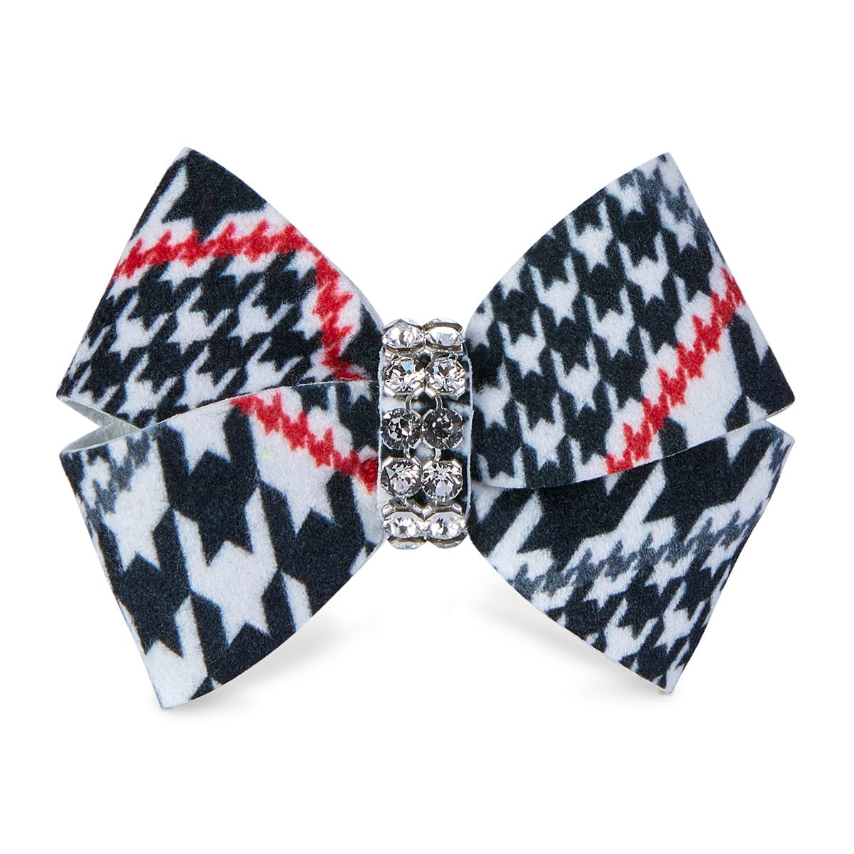 Glen Houndstooth Nouveau Bow Hair Clip - Elegant Hair Accessory for Women & Girls - Perfect for Weddings, Parties & Everyday Fashion
