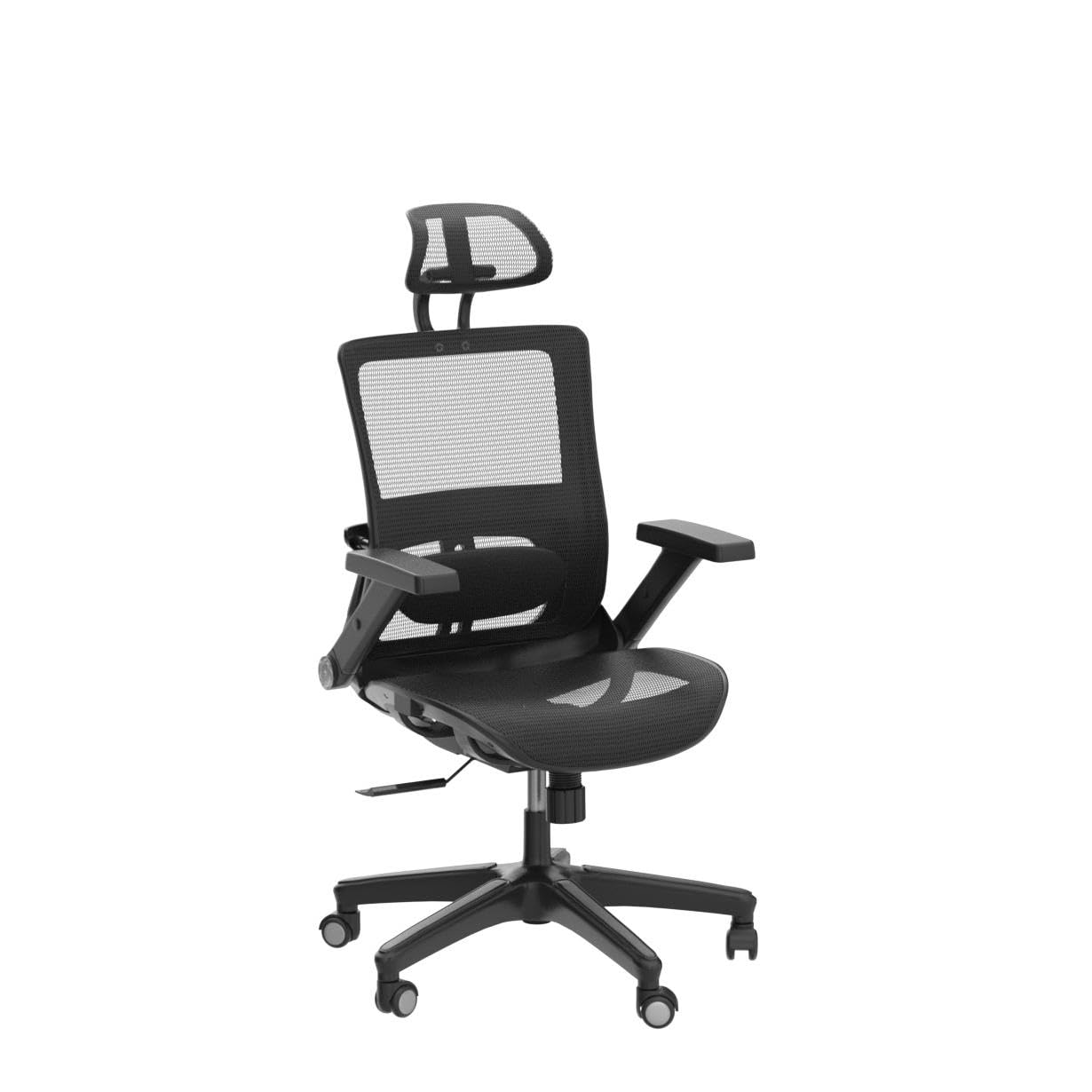 Ergonomic Mesh Office Chair with High Back, 3D Adjustable Armrests, Lumbar Support & Headrest - Black - Perfect for Home Office, Gaming & Computer Workstations
