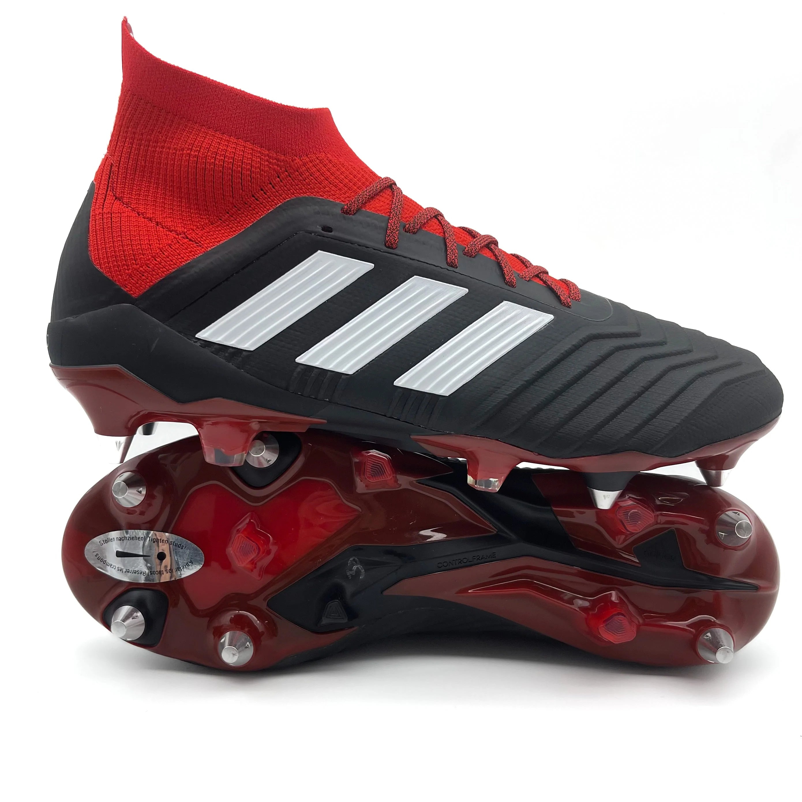 Adidas Predator 18.1 SG Soccer Cleats - Core Black/Red - Firm Ground Football Boots for Men | Perfect for Professional Matches & Outdoor Training