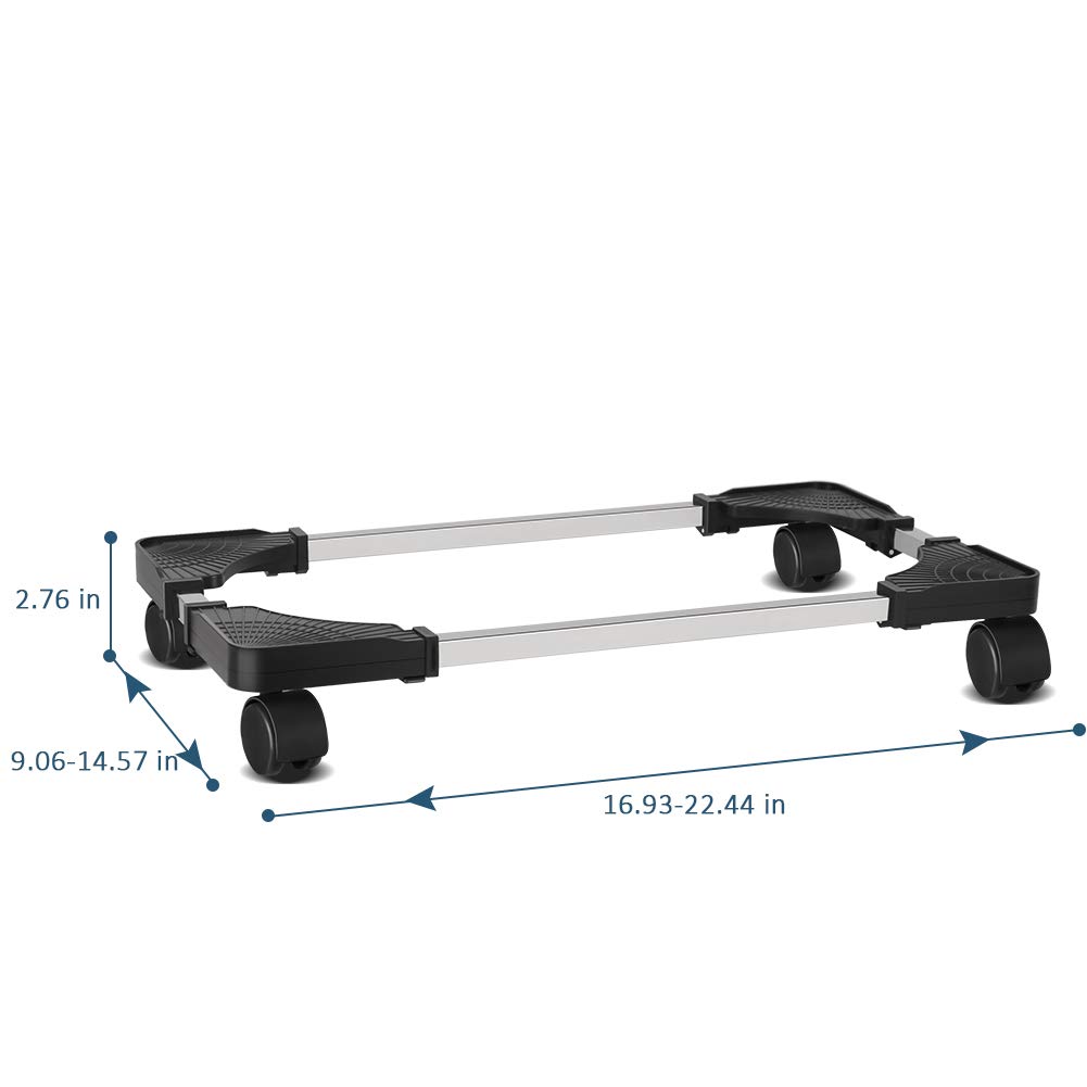 Adjustable Mobile CPU Stand with 4 Caster Wheels - Universal PC Case Holder for Desktop Computers (Black) | Perfect for Office, Gaming Setup & Home Workspace Organization