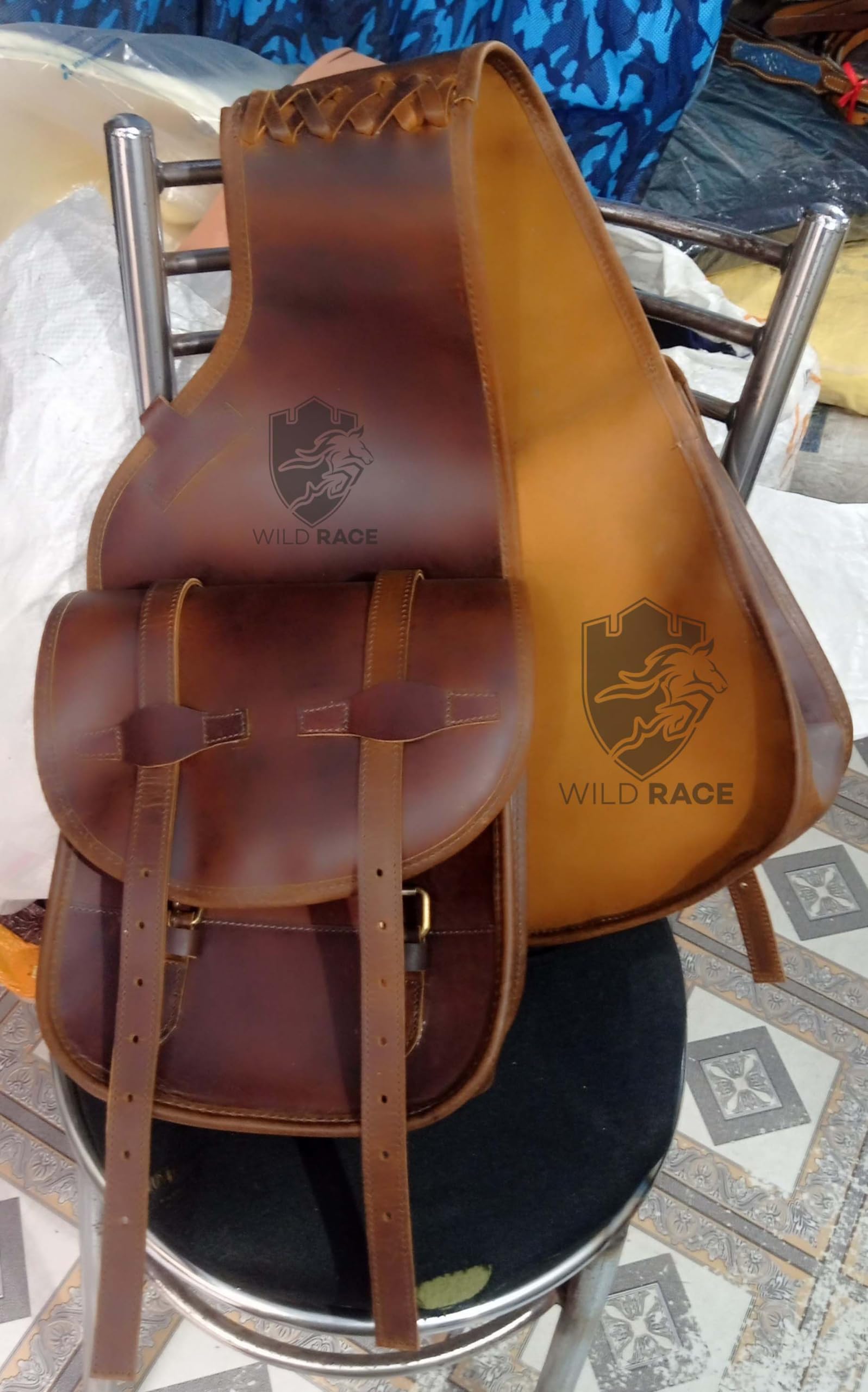 Premium Western Horse Leather Saddle Bag - Heavy Duty Trail Riding Saddlebag for Cowboys | Durable Leather Equestrian Gear for Ranch Work & Horseback Adventures (STYLE-33) | Perfect for Long Trail Rides, Cattle Drives & Western Riding Competitions