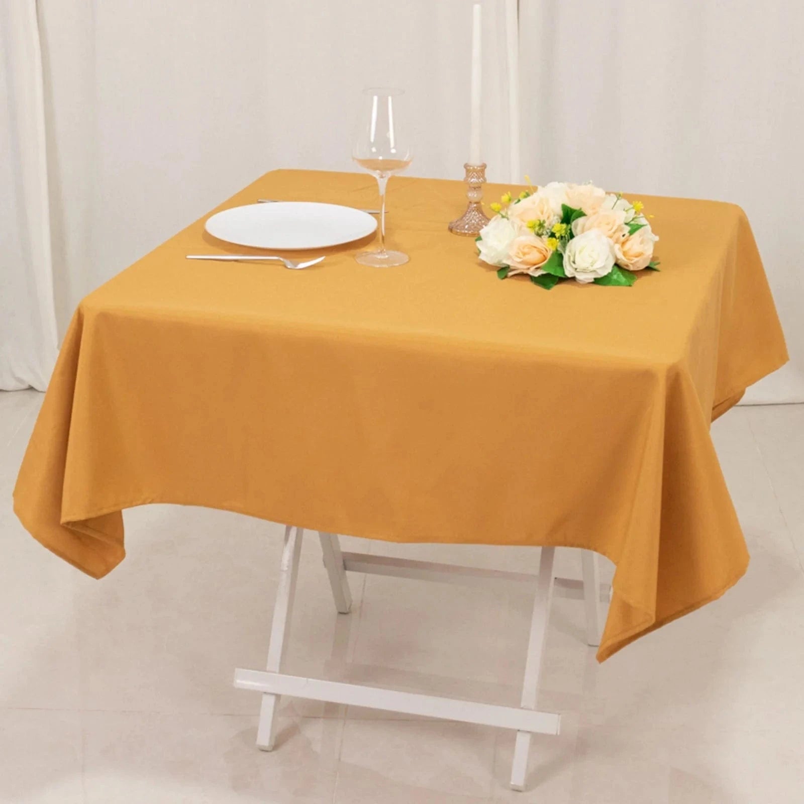 54x54 Inch Premium Square Polyester Tablecloth - Wrinkle & Stain Resistant - Perfect for Dining Tables, Parties, Weddings & Events