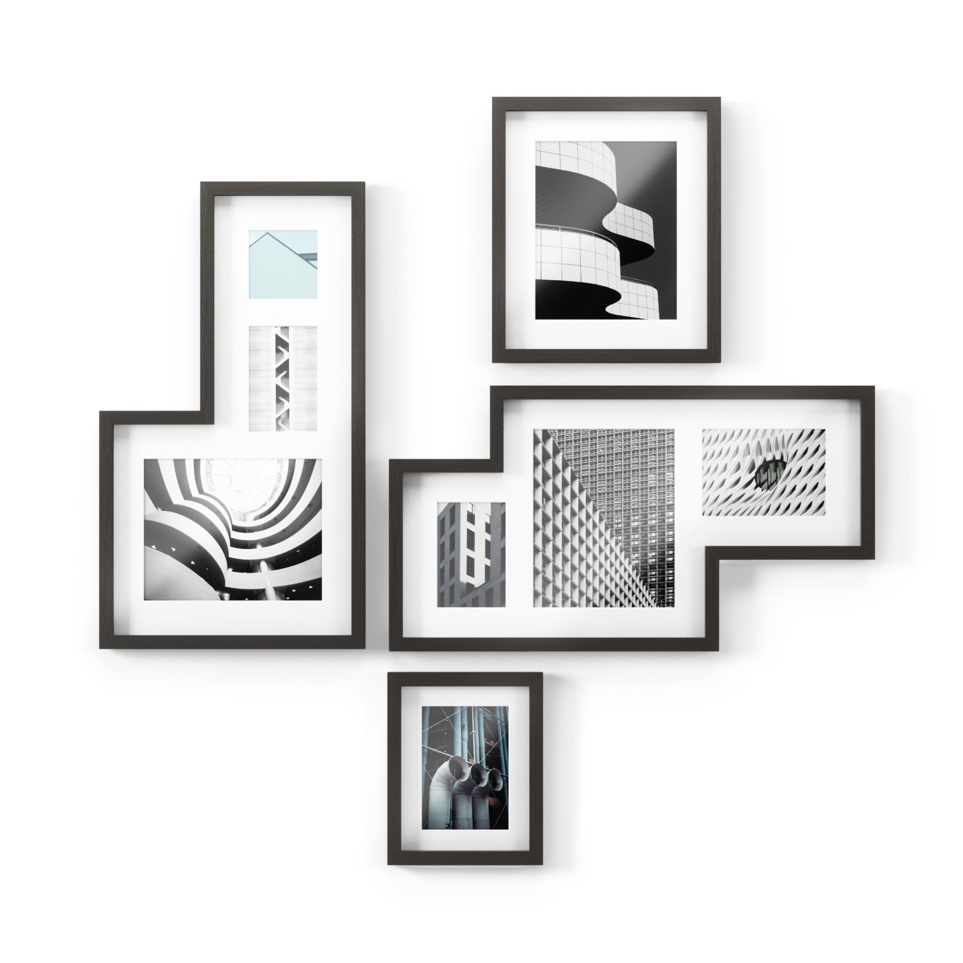 Mingle Wall Picture Frames Set of 4 - 8x10 10x12 Inches Black Gallery Frames for Home Decor, Living Room, Bedroom & Office Wall Art Display