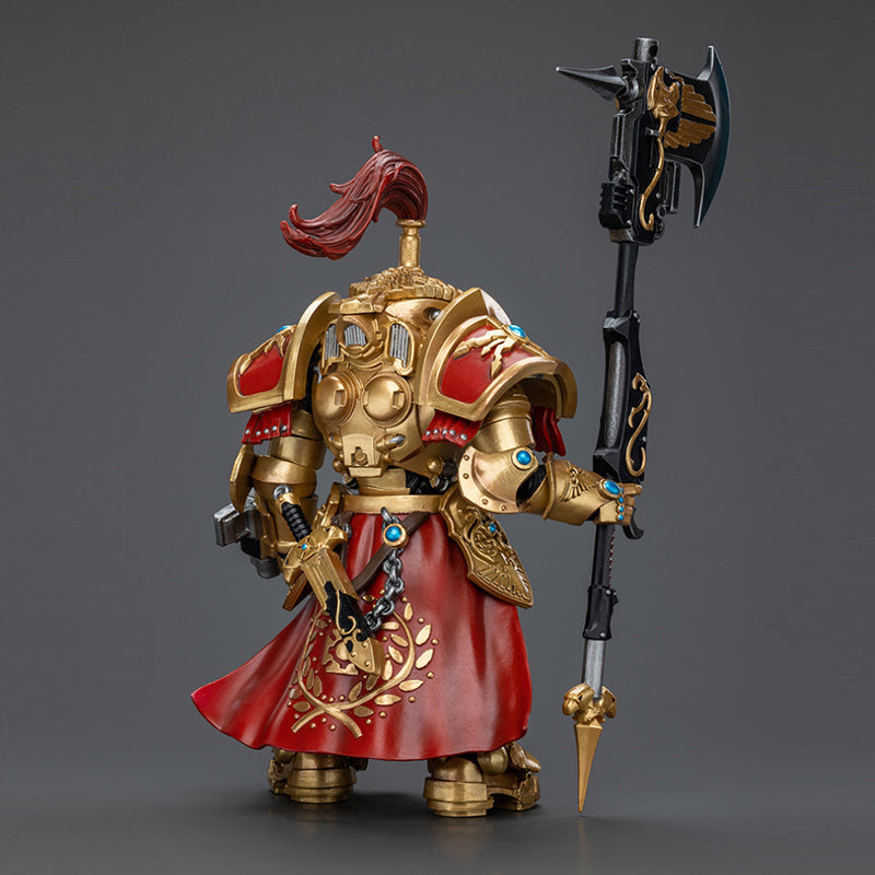 JOYTOY 1/18 Scale Warhammer 40K Adeptus Custodes Allarus Custodian Action Figure with Castellan Axe - Collector's Edition for Warhammer Fans & Tabletop Gaming Enthusiasts - Perfect for Display, Role-Playing Battles, and Warhammer 40K Collections