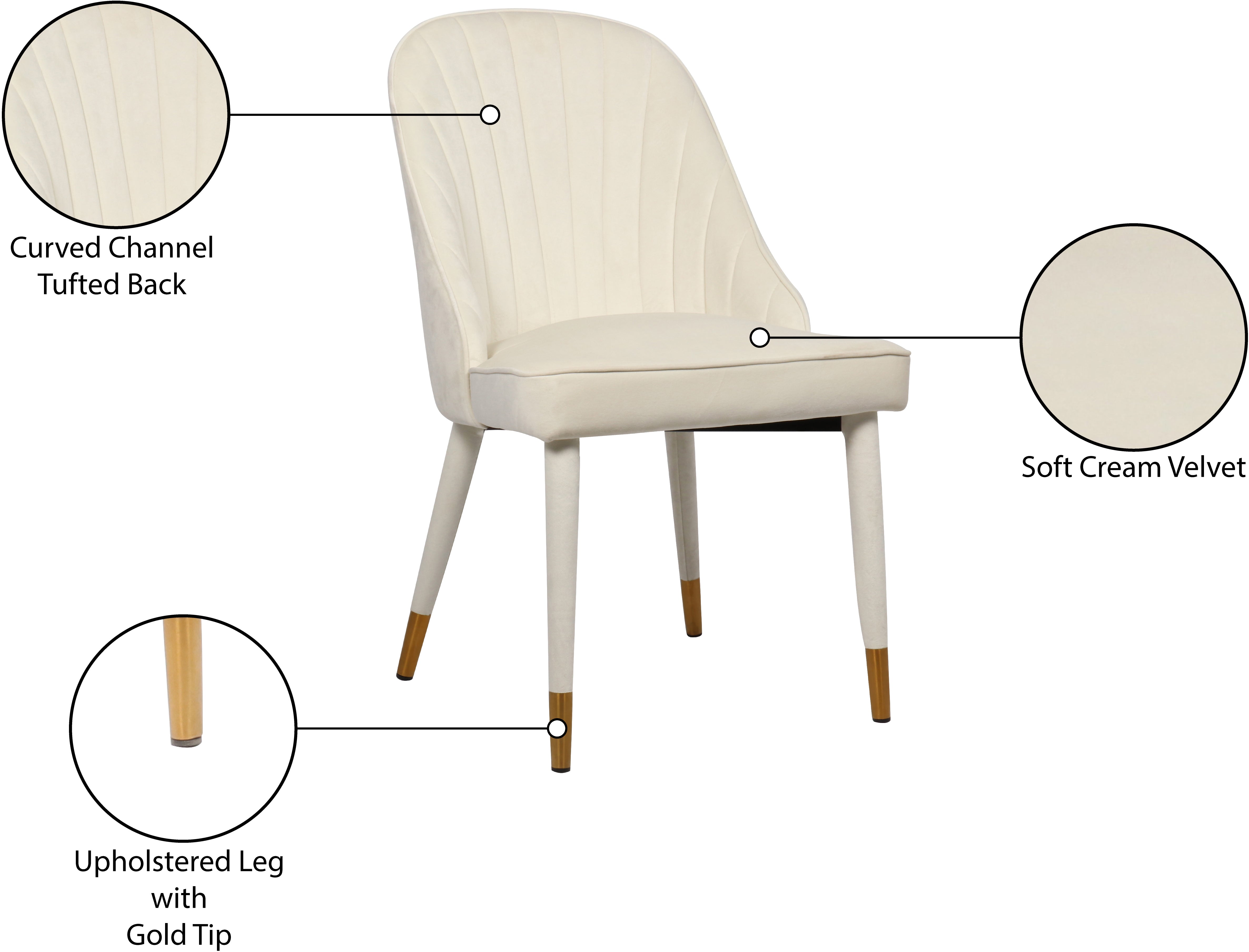 Luxury Belle Velvet Dining Chairs - Soft Upholstered Modern Accent Chairs for Dining Room, Kitchen, or Office - Elegant Home Decor & Comfortable Seating Solution